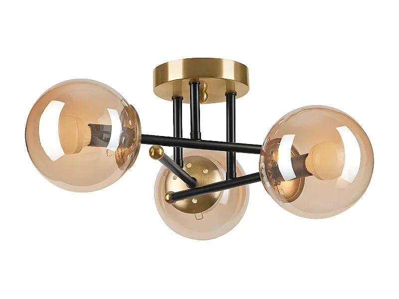 Candeeiro de Teto Malena, Ouro, 39x39x19 cm, Seven Design