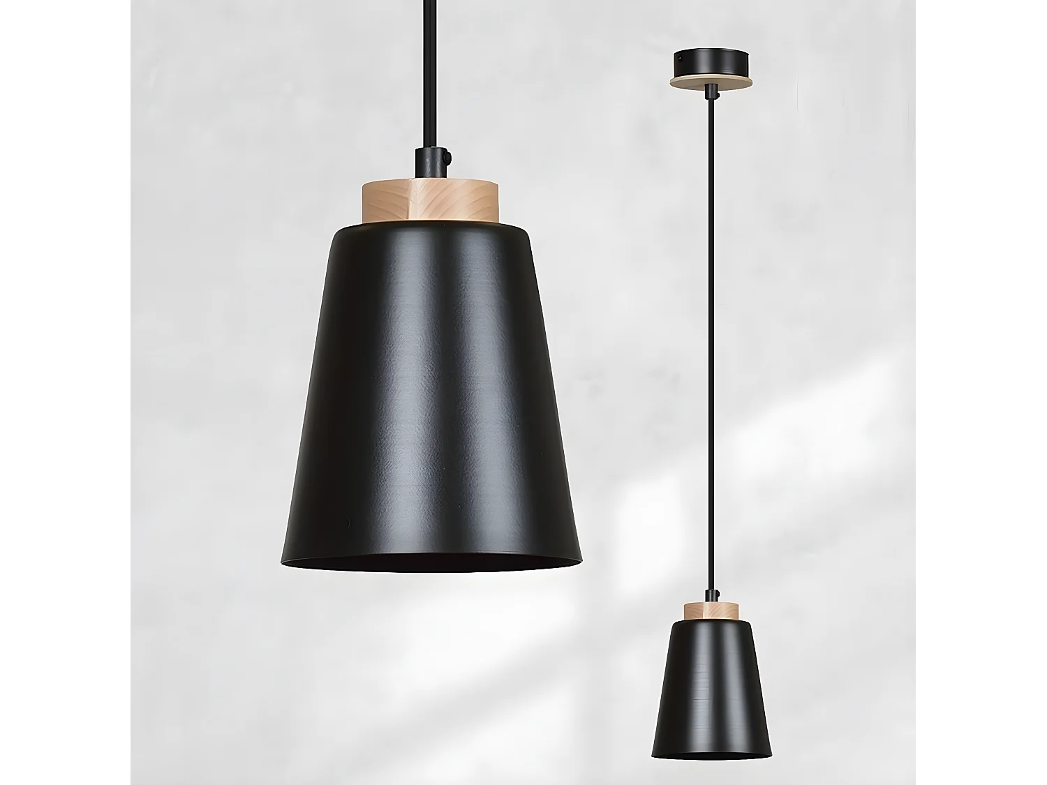 Candeeiro Suspenso Bolero, Preto, 14x100x14 cm, Seven Design