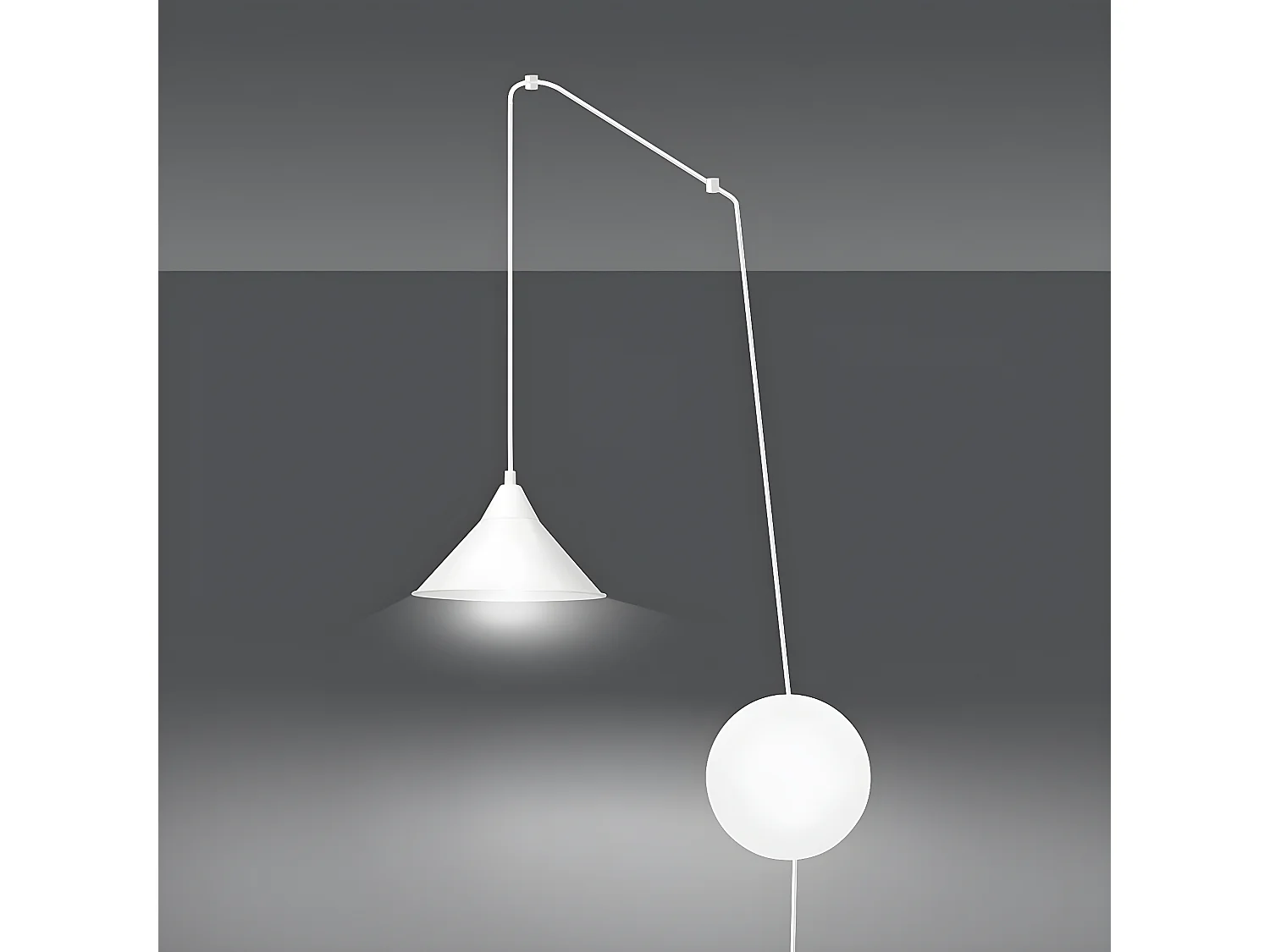 Candeeiro Suspenso Abramo 3, Branco, 400x400x60 cm, Seven Design