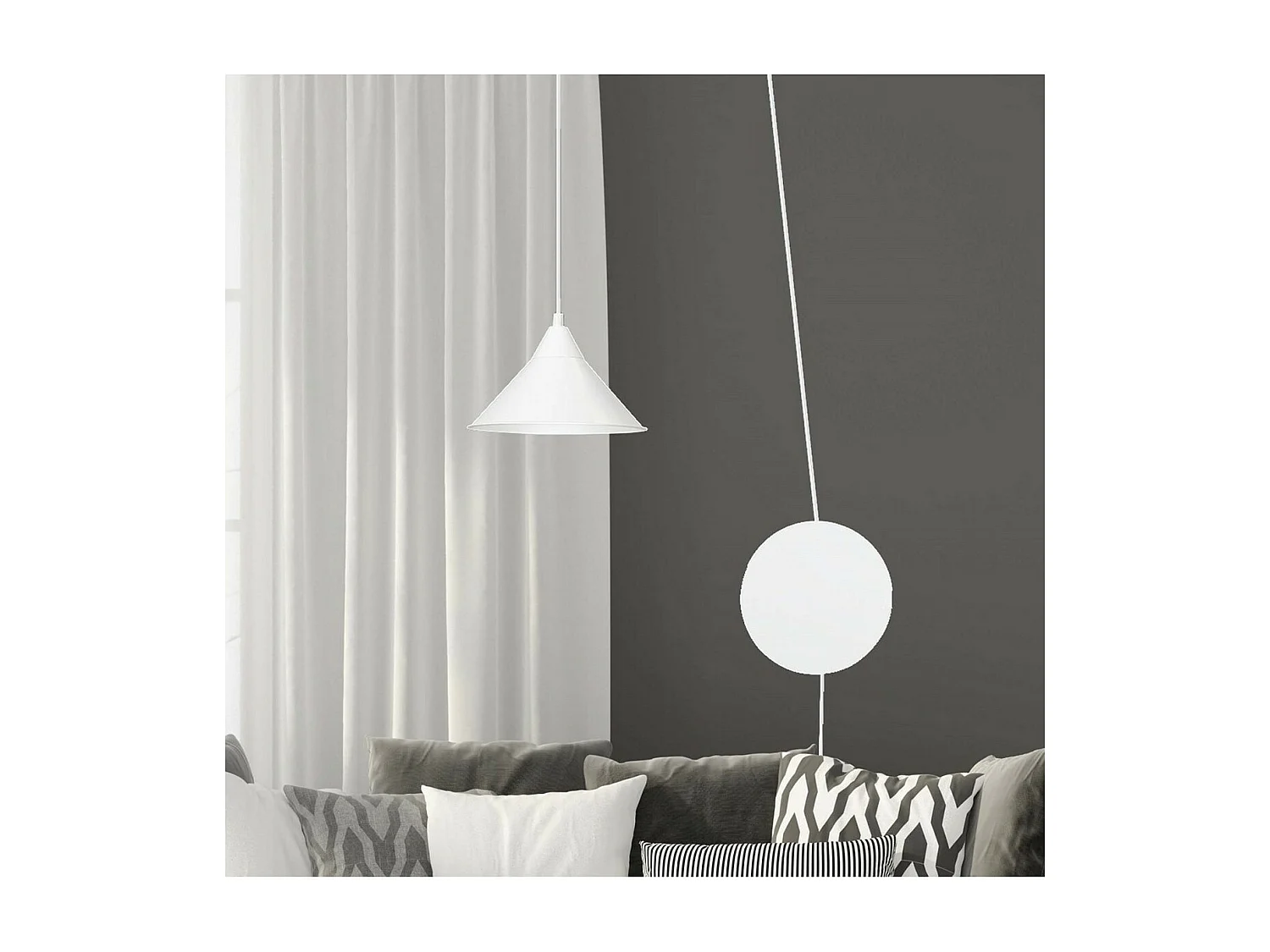 Candeeiro Suspenso Abramo 3, Branco, 400x400x60 cm, Seven Design