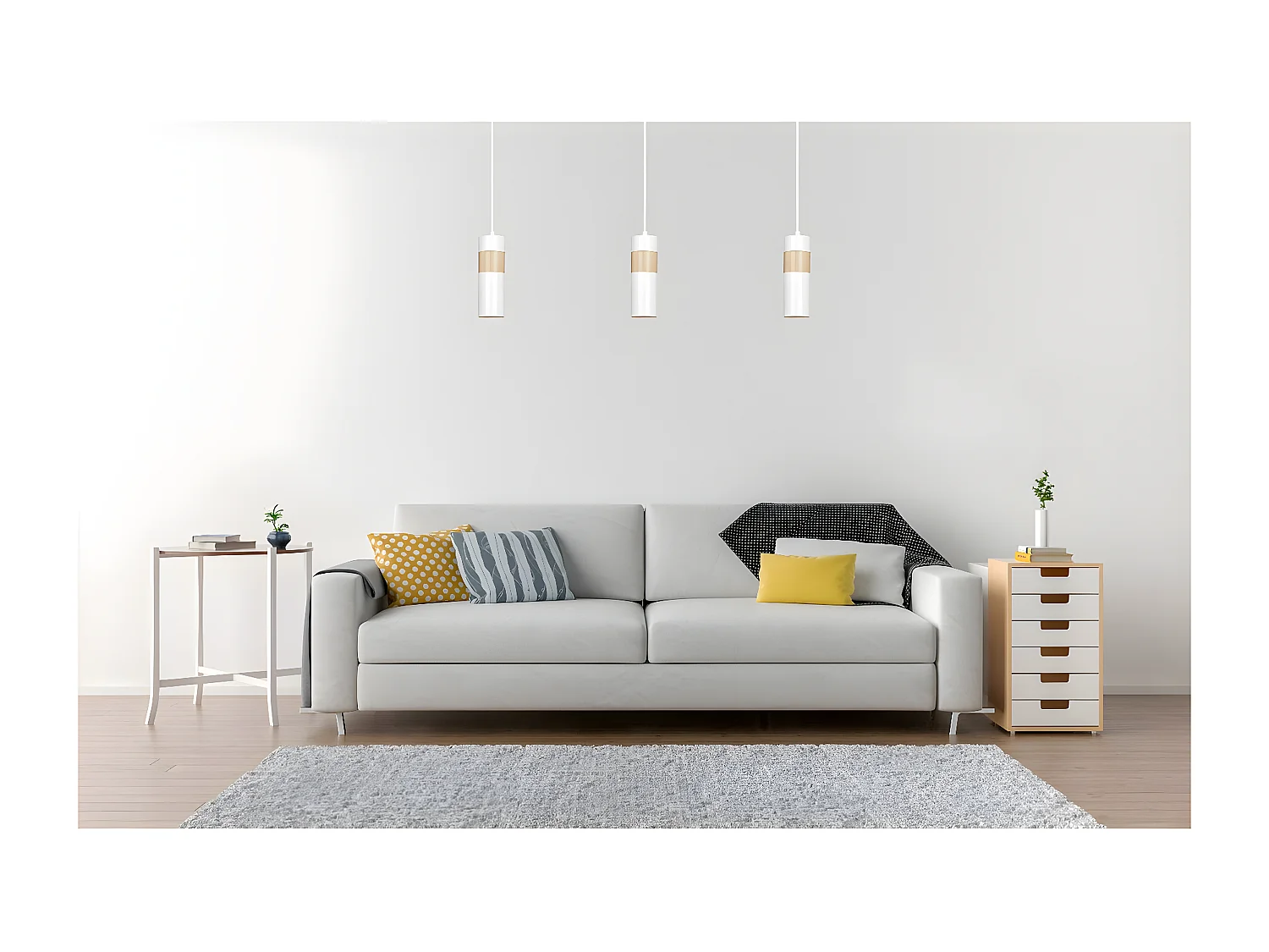 Hanglamp Akari, Wit, 10x100x10 cm, Seven Design