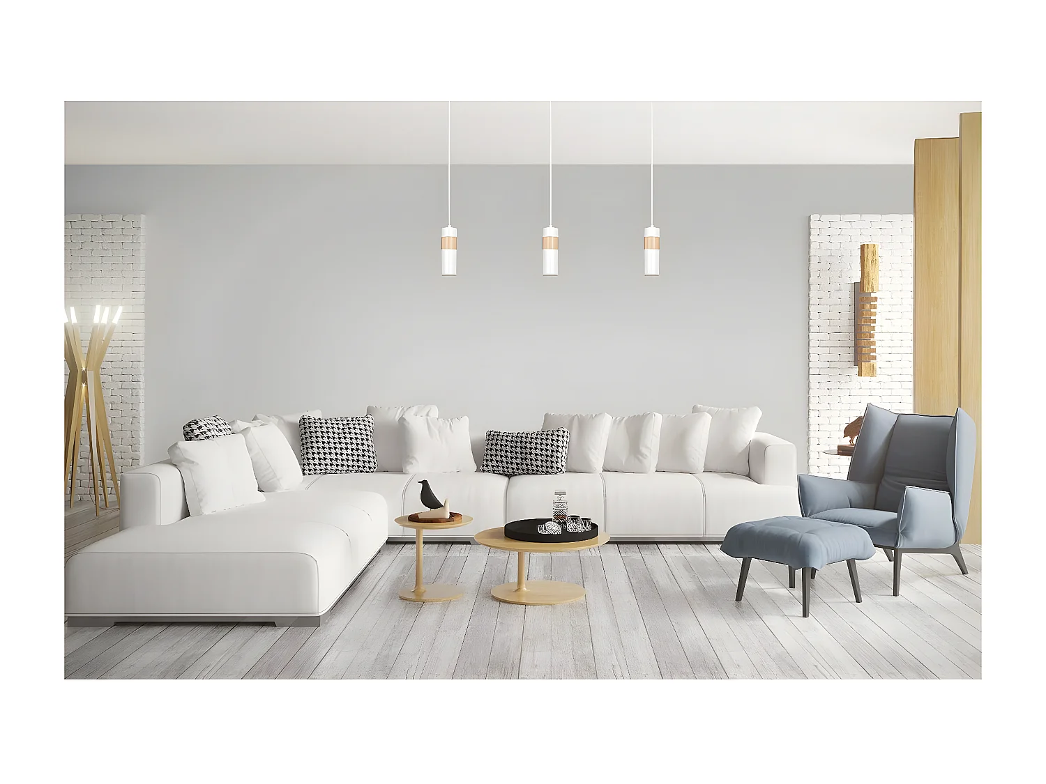 Hanglamp Akari, Wit, 10x100x10 cm, Seven Design