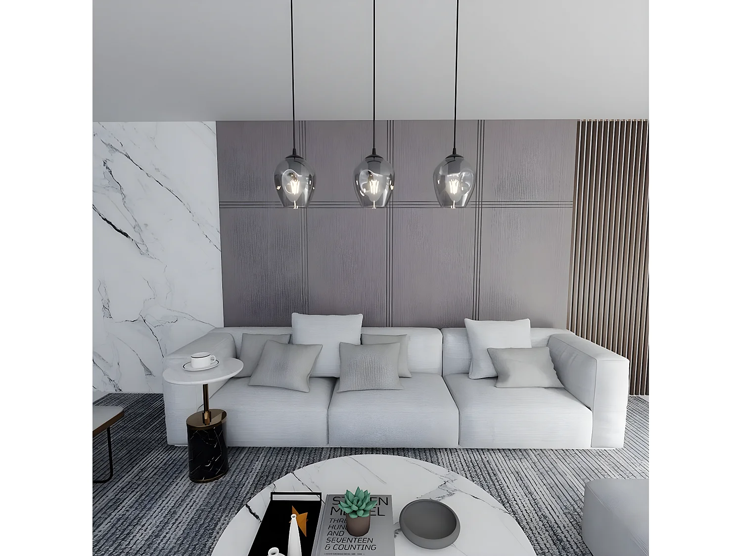 Suspension Istar, Gris, 70x100x14 cm, Seven Design