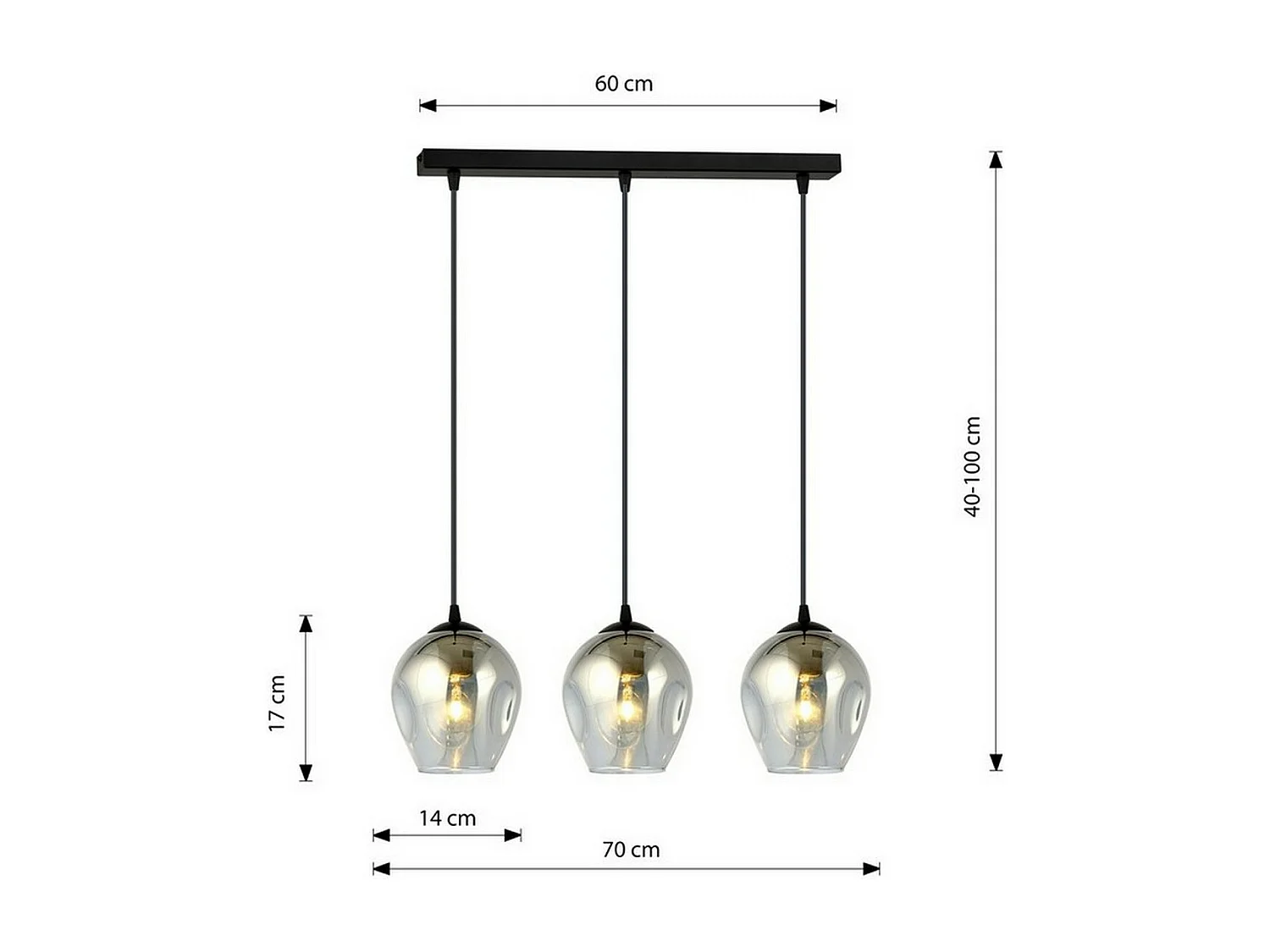 Suspension Istar, Gris, 70x100x14 cm, Seven Design