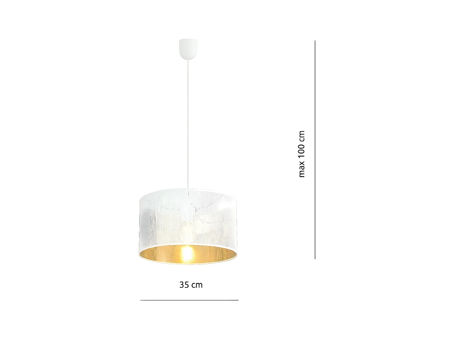 Hanglamp Aston, Wit, 35x100x35 cm, EPIKASA