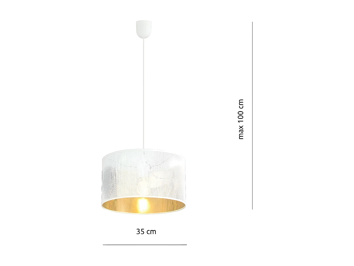 Suspension Aston, Blanc, 35x100x35 cm, Seven Design
