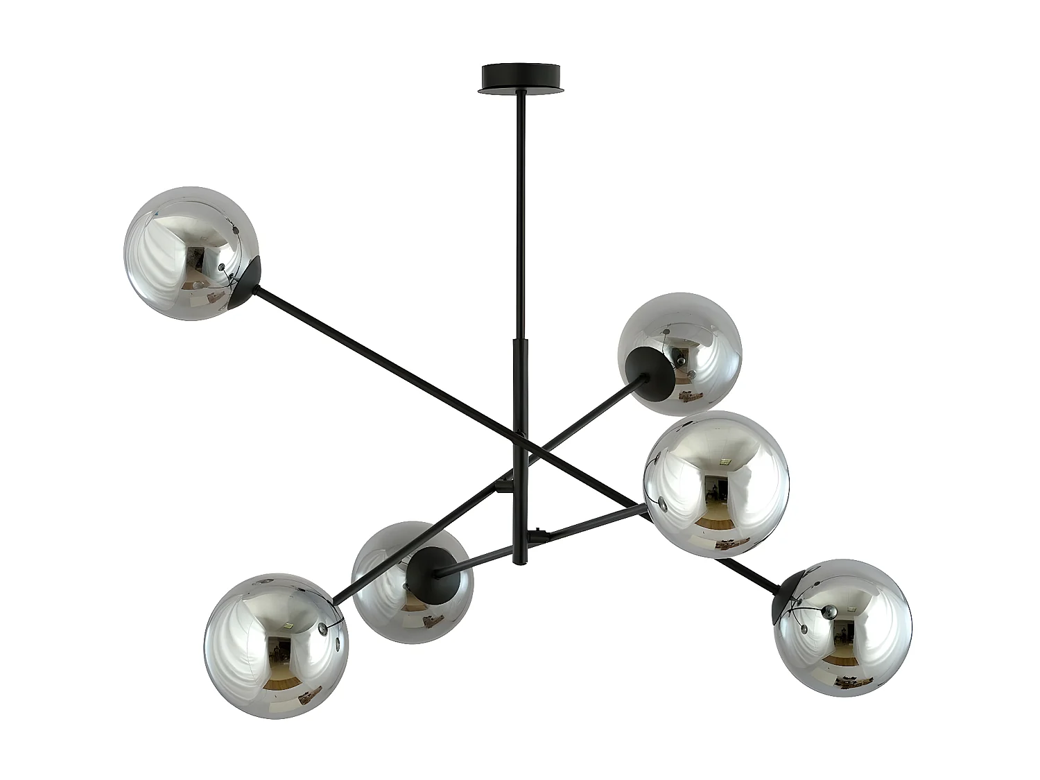 Lampada a Sospensione Linear 2, Nero, 102x51x102 cm, Seven Design