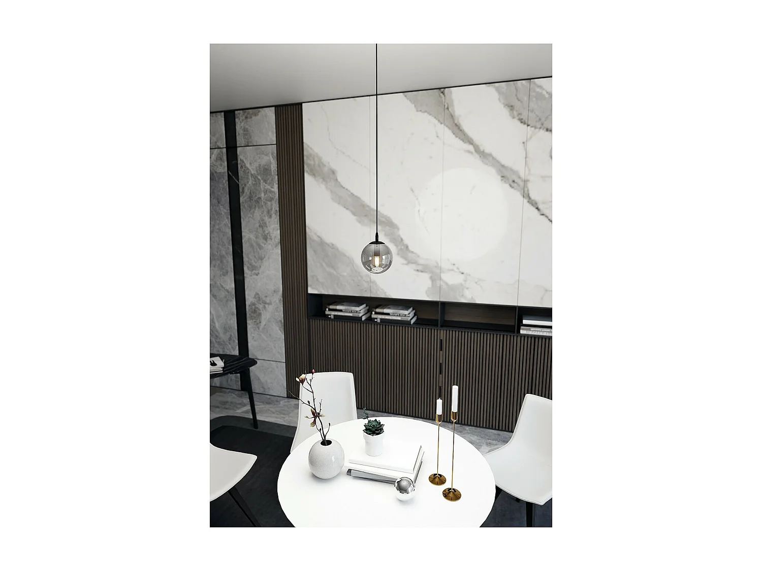 Hanglamp Cosmo, Grijs, 12x100x8 cm, Seven Design