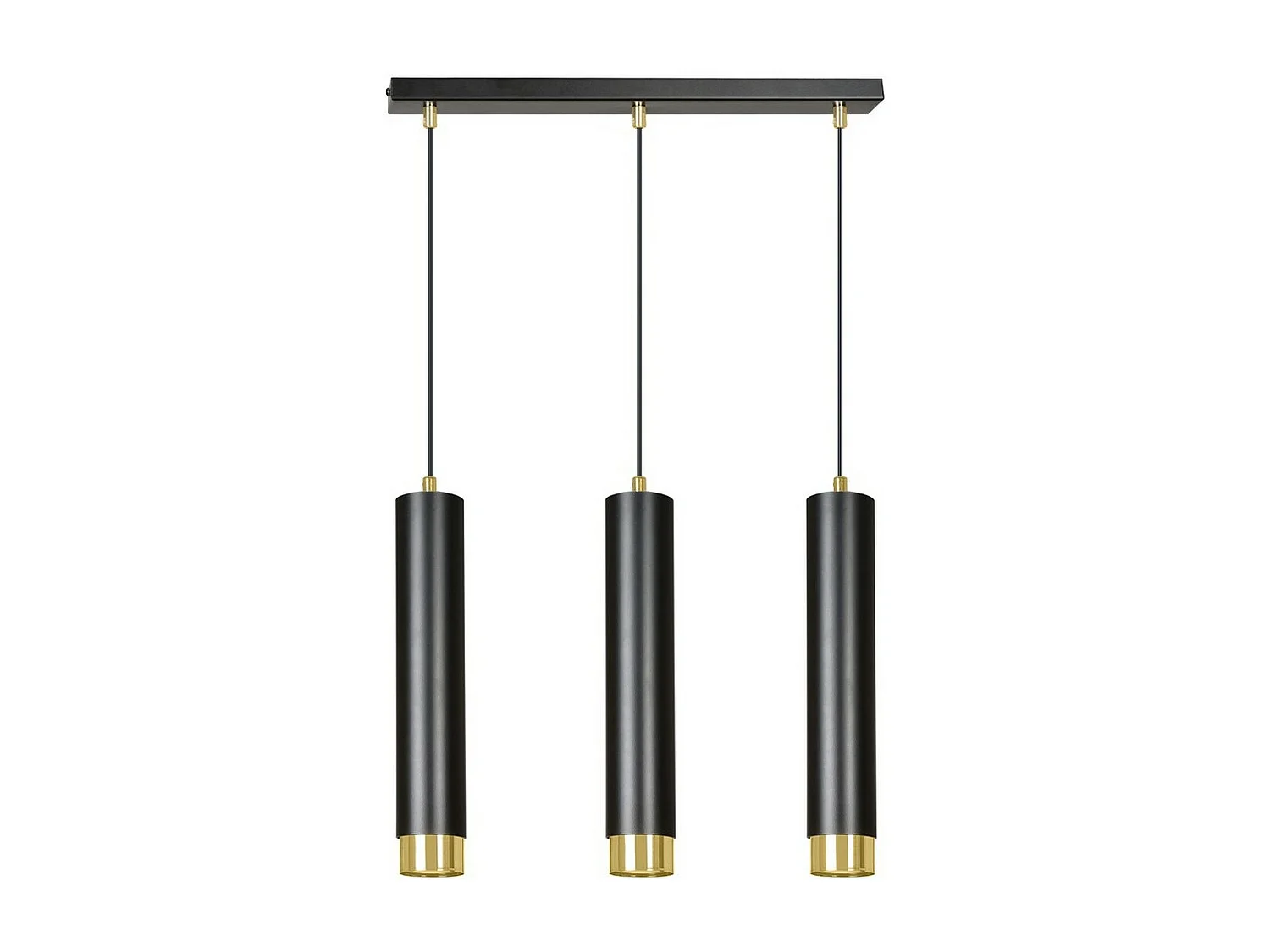 Candeeiro Suspenso Kibo 7, Preto, 45x100x6 cm, Seven Design