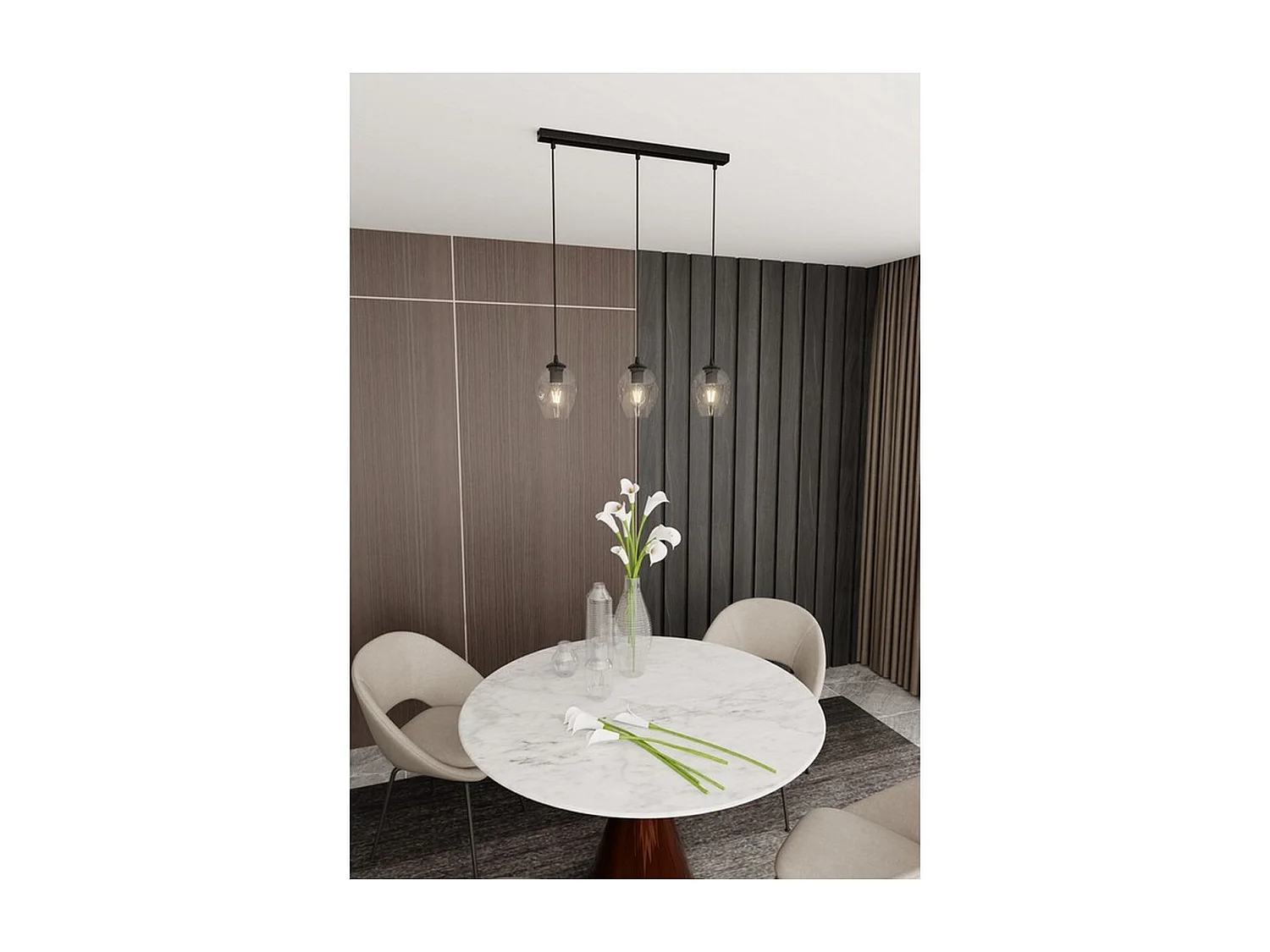 Suspension Istar, Noir, 70x100x14 cm, EPIKASA