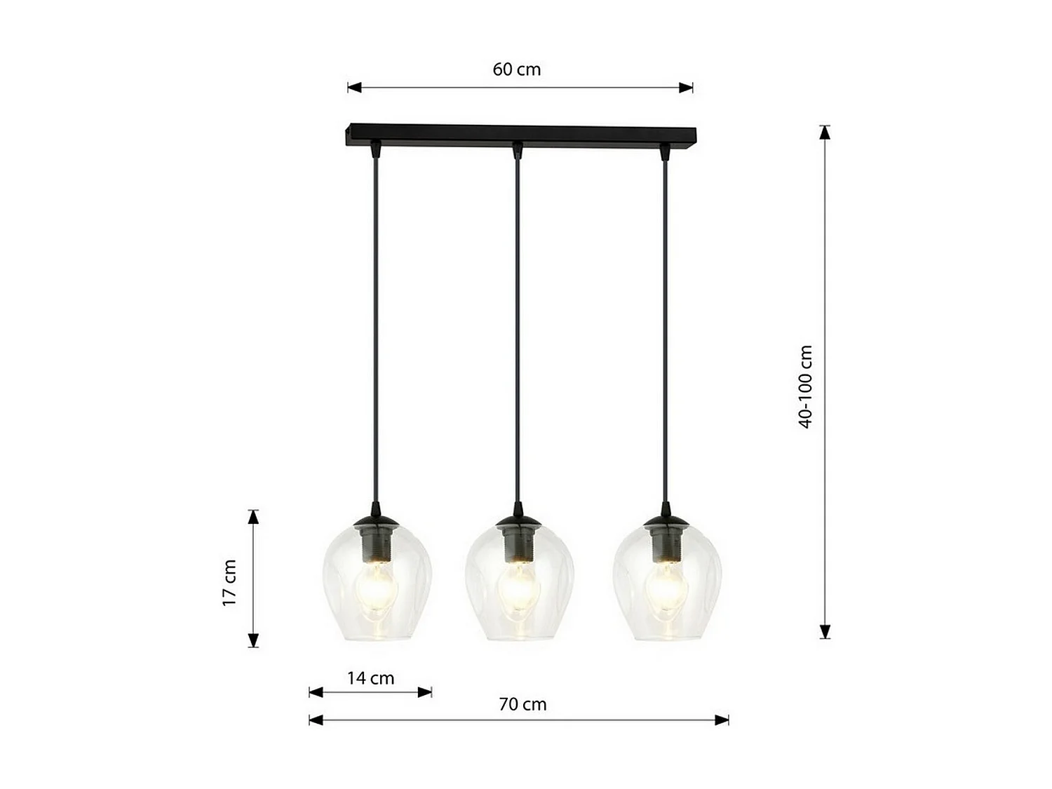Suspension Istar, Noir, 70x100x14 cm, EPIKASA