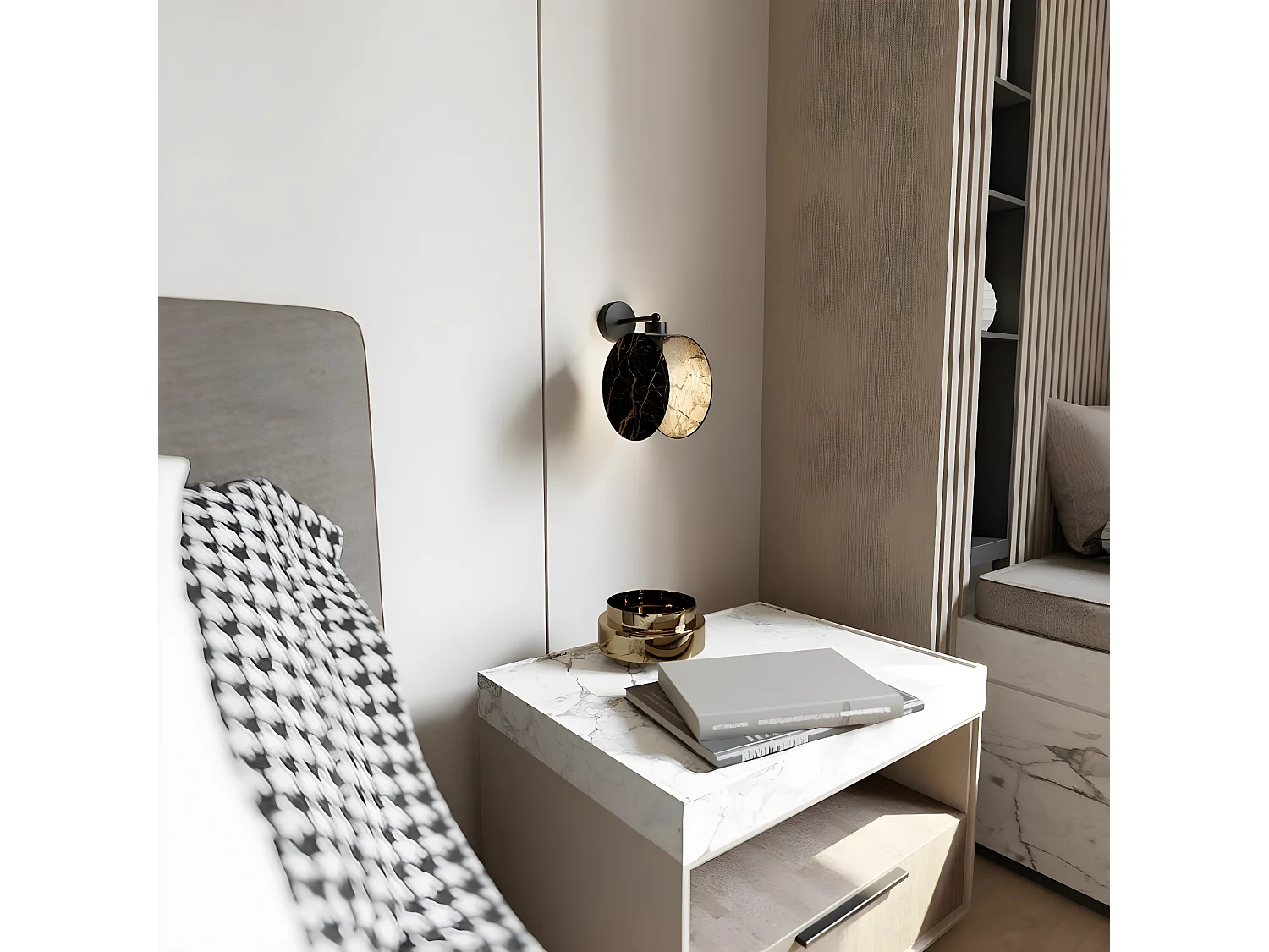 Lampa ścienna Motif, Czarny, 20x26x22 cm, EPIKASA