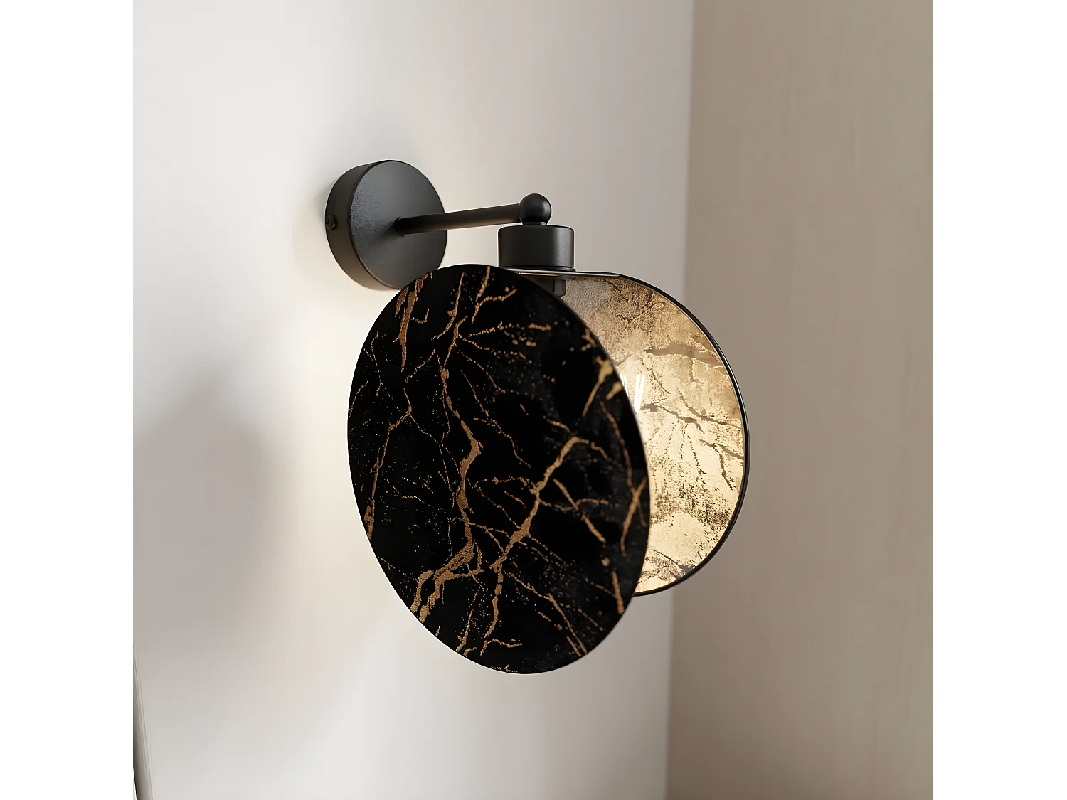 Lampada a Parete Motif, Nero, 20x26x22 cm, Seven Design