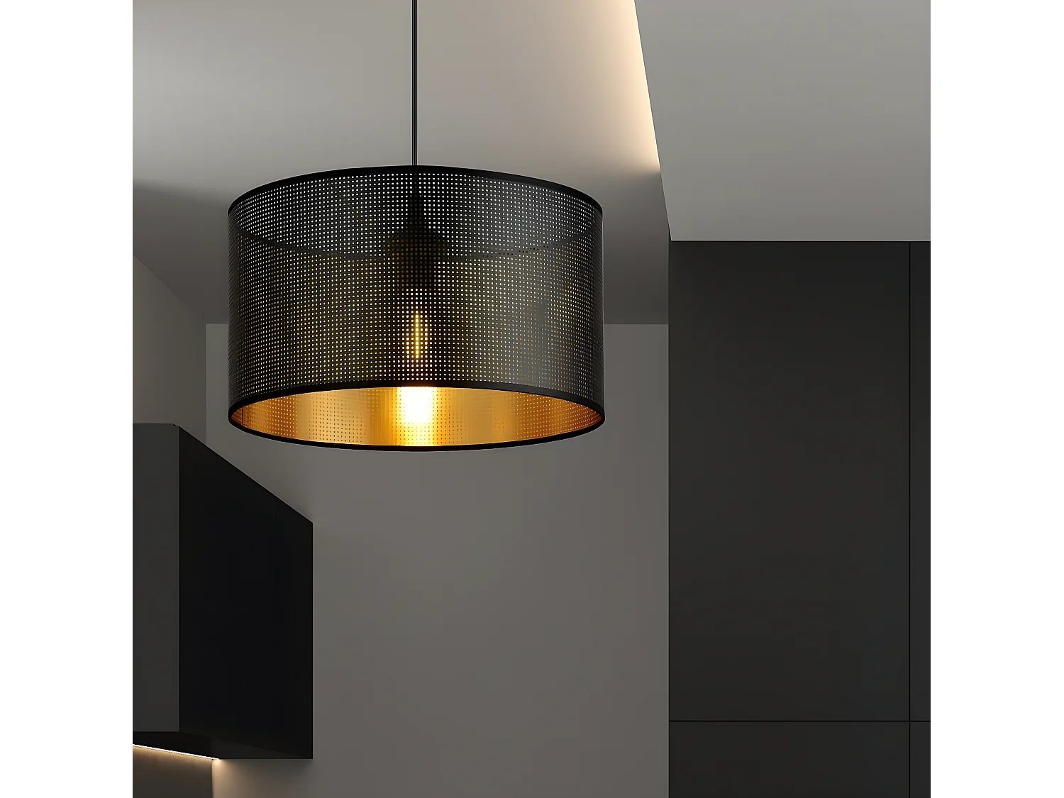 Suspension Aston, Noir, 35x100x35 cm, Seven Design