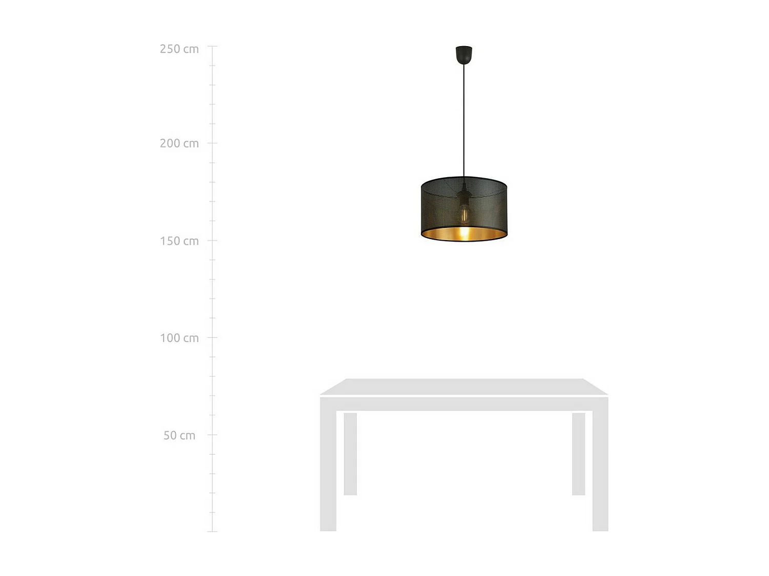 Suspension Aston, Noir, 35x100x35 cm, Seven Design