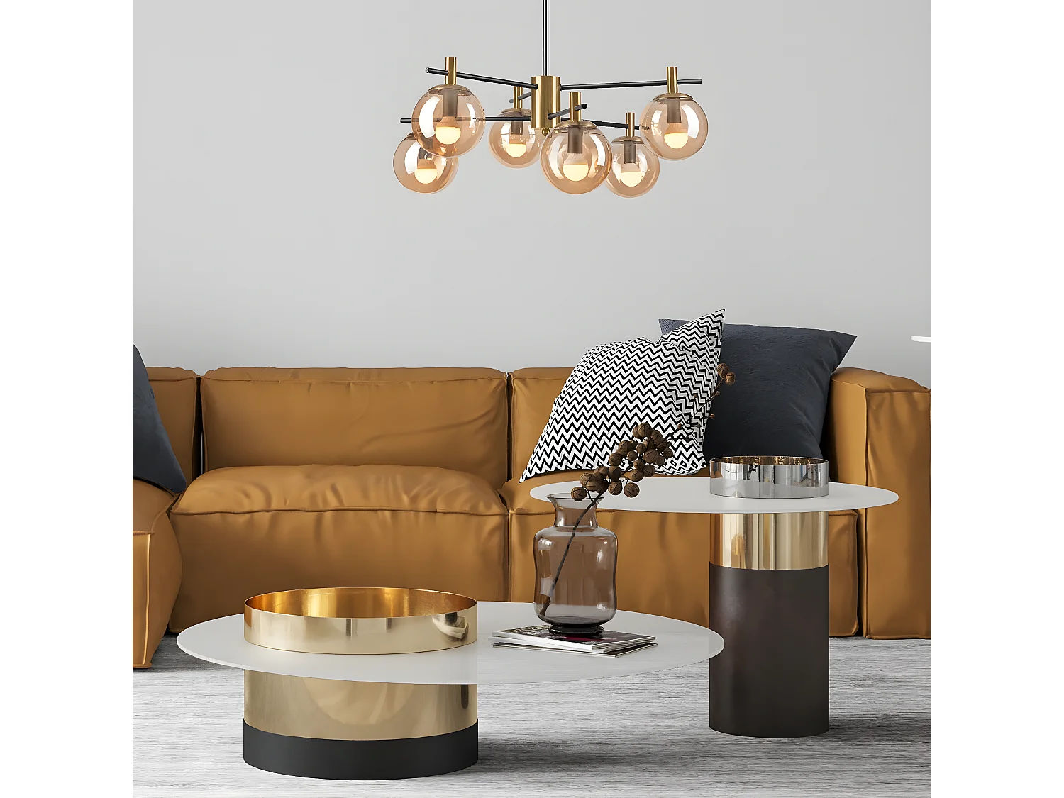 Lampa Wisząca Lilou, Złoto, 51x54x53 cm, Seven Design