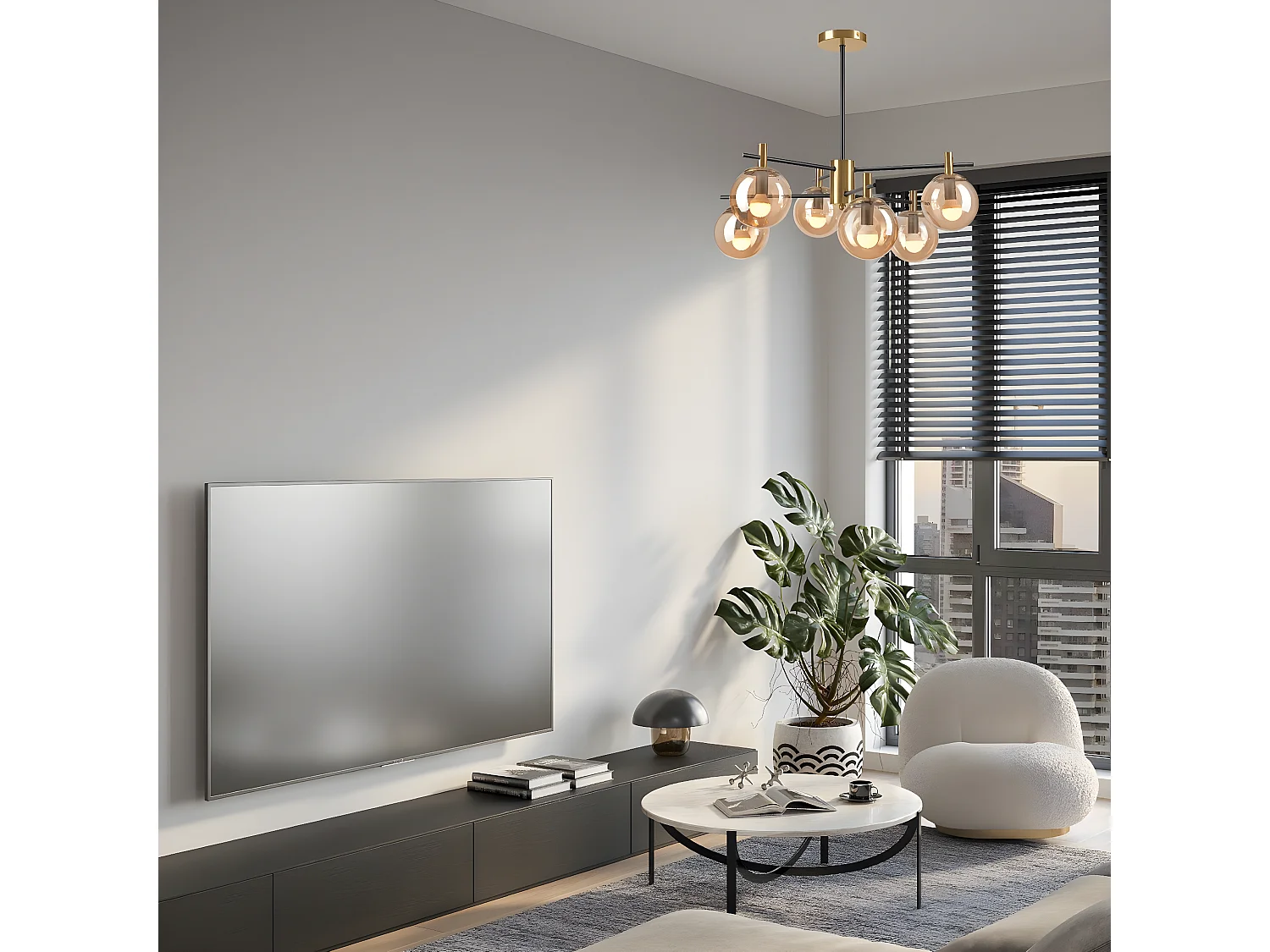 Lampa Wisząca Lilou, Złoto, 51x54x53 cm, Seven Design