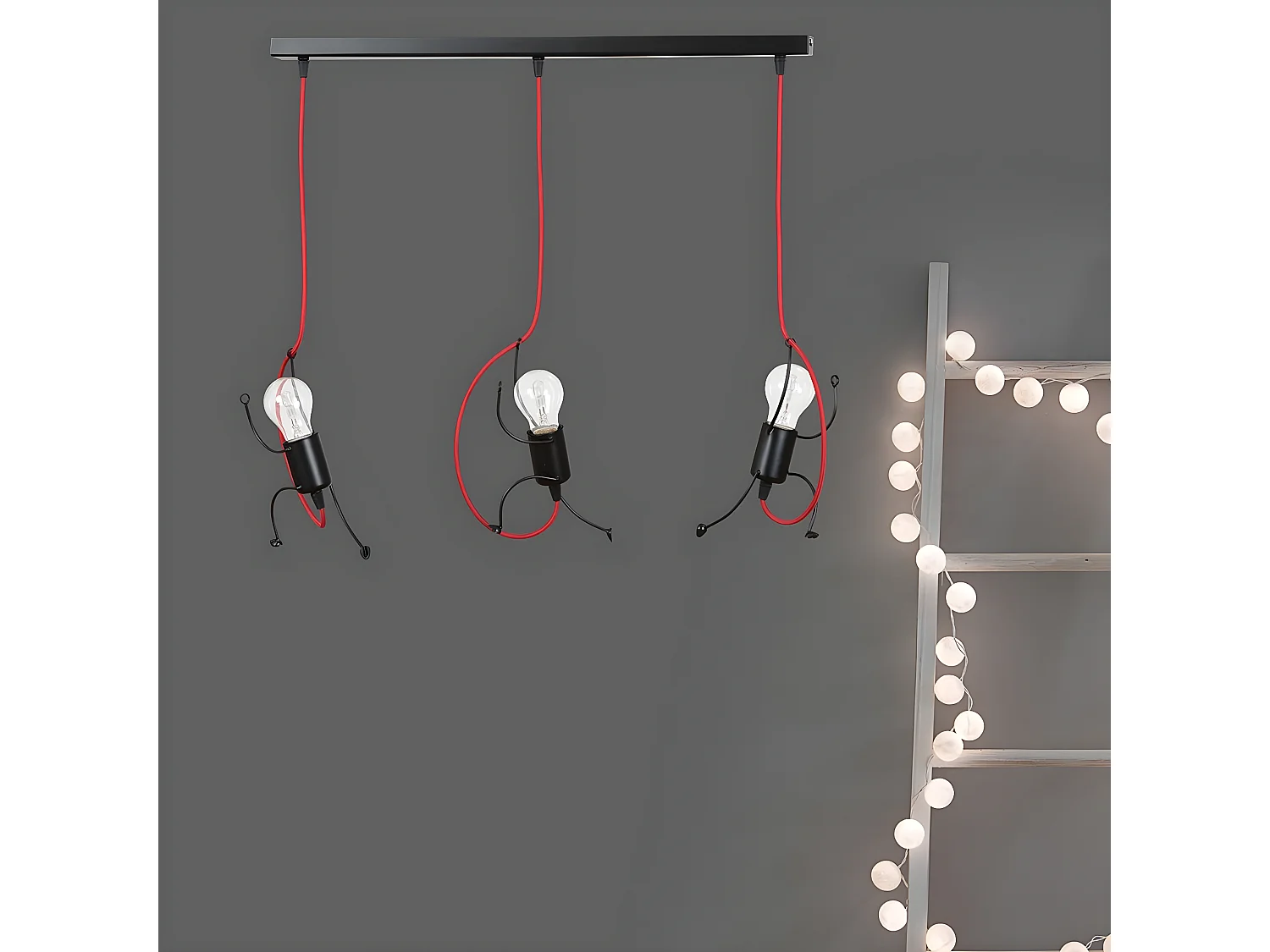 Suspension Bobi, Noir, 65x60x14 cm, Seven Design