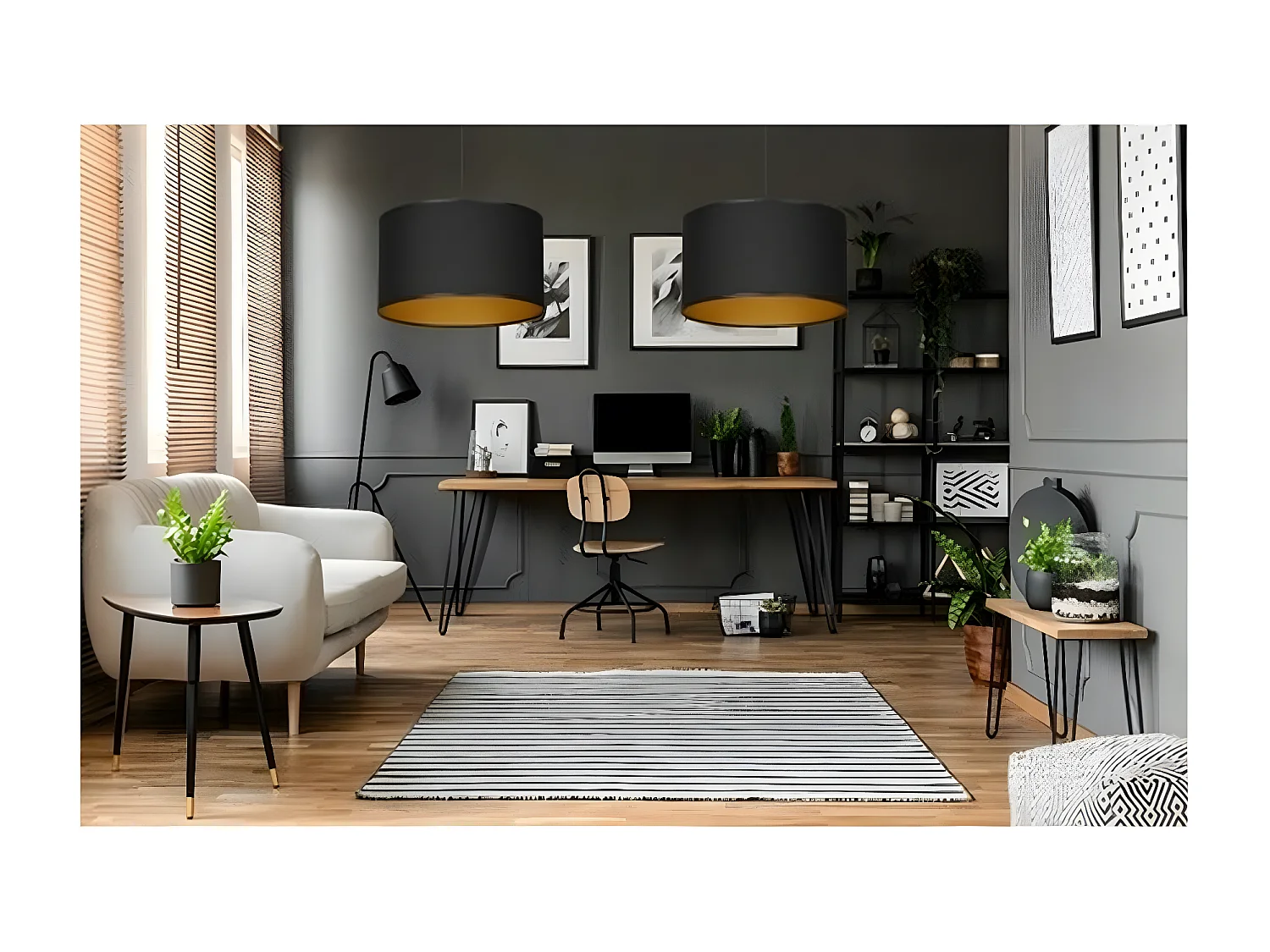 Hanglamp Roto, Zwart, 35x100x35 cm, EPIKASA