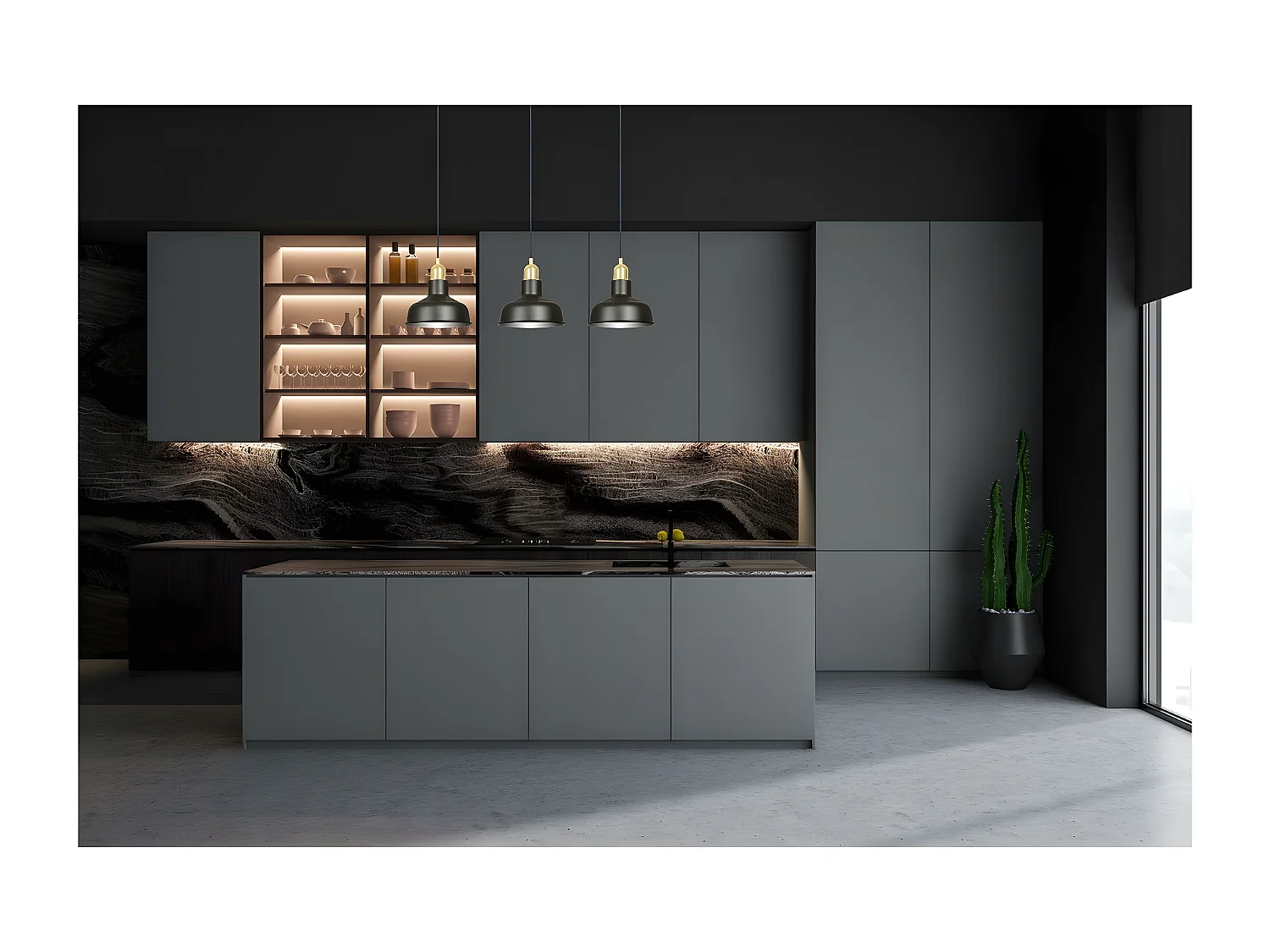 Suspension Ibor, Noir, 72x100x21 cm, EPIKASA