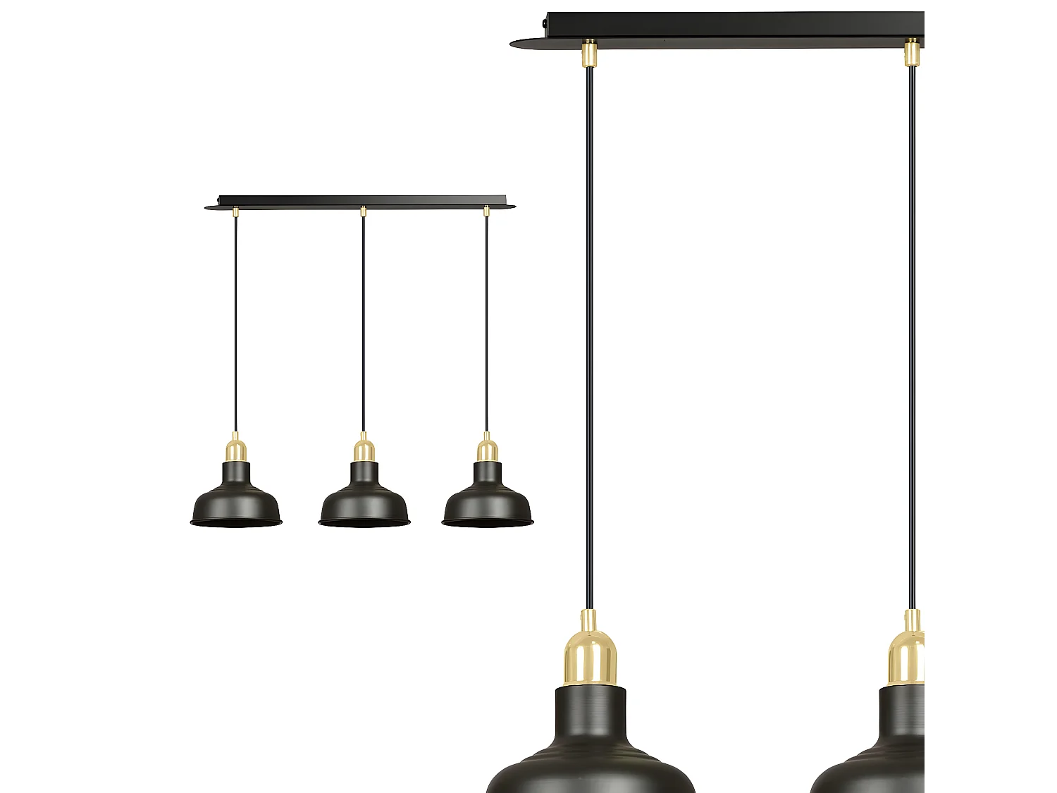 Suspension Ibor, Noir, 72x100x21 cm, EPIKASA