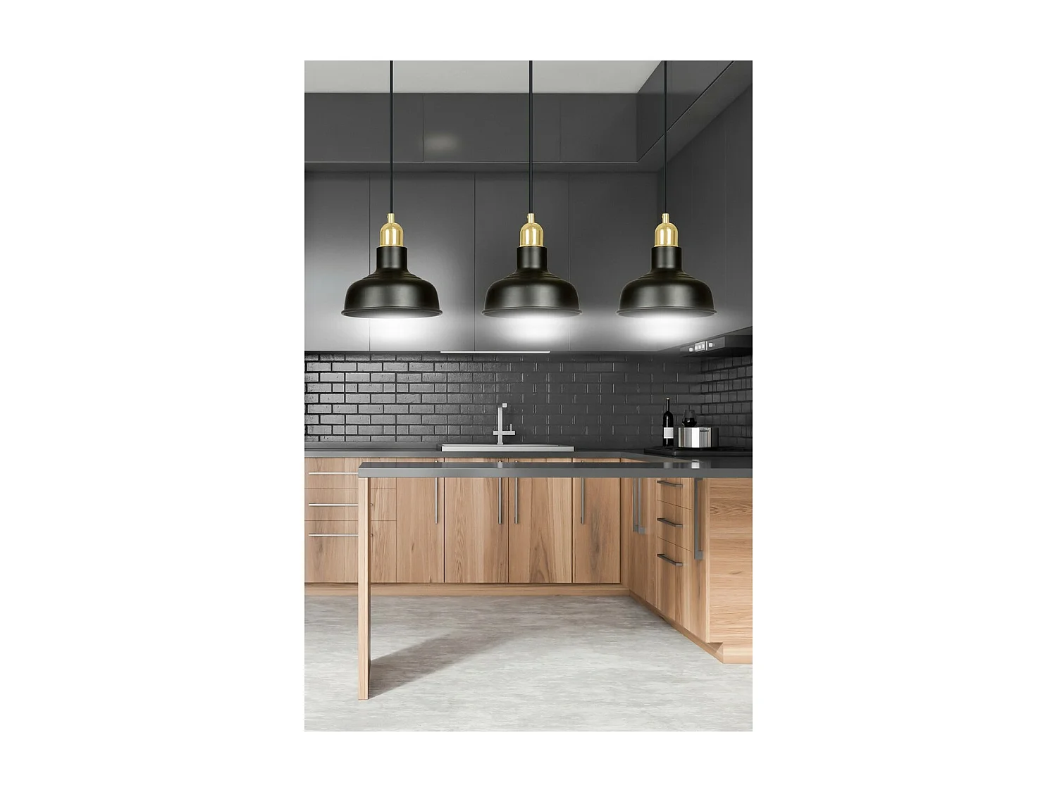 Suspension Ibor, Noir, 72x100x21 cm, EPIKASA