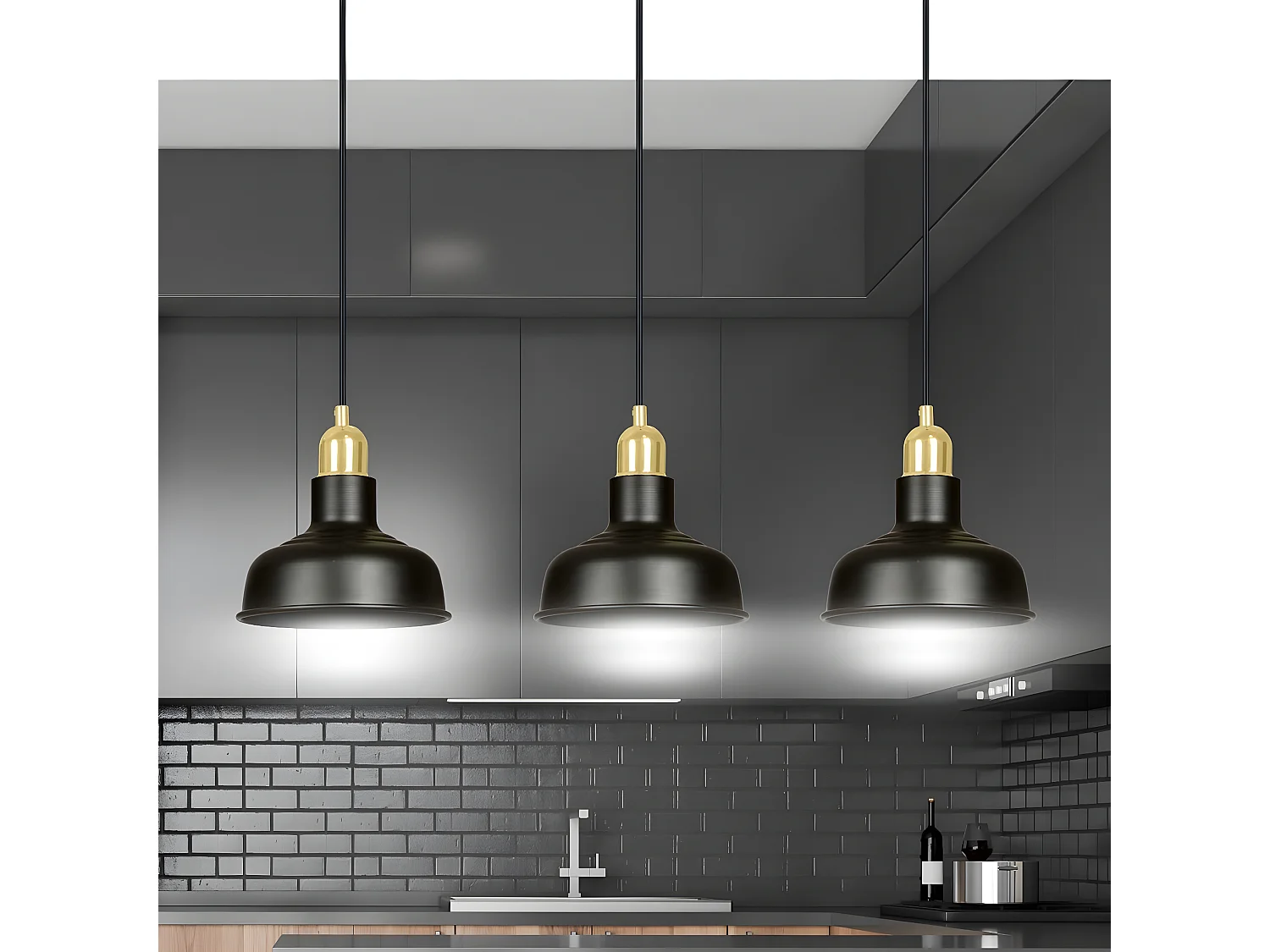 Suspension Ibor, Noir, 72x100x21 cm, EPIKASA