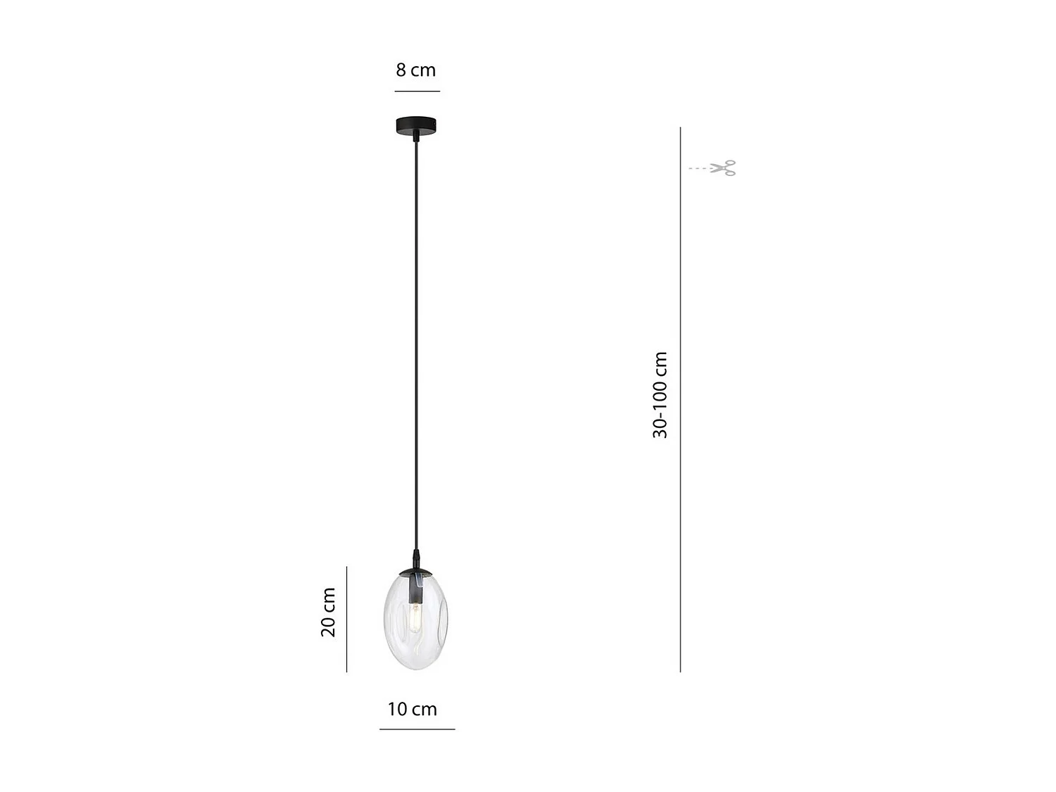 Lampada a Sospensione Astral, Nero, 12x100x10 cm, Seven Design