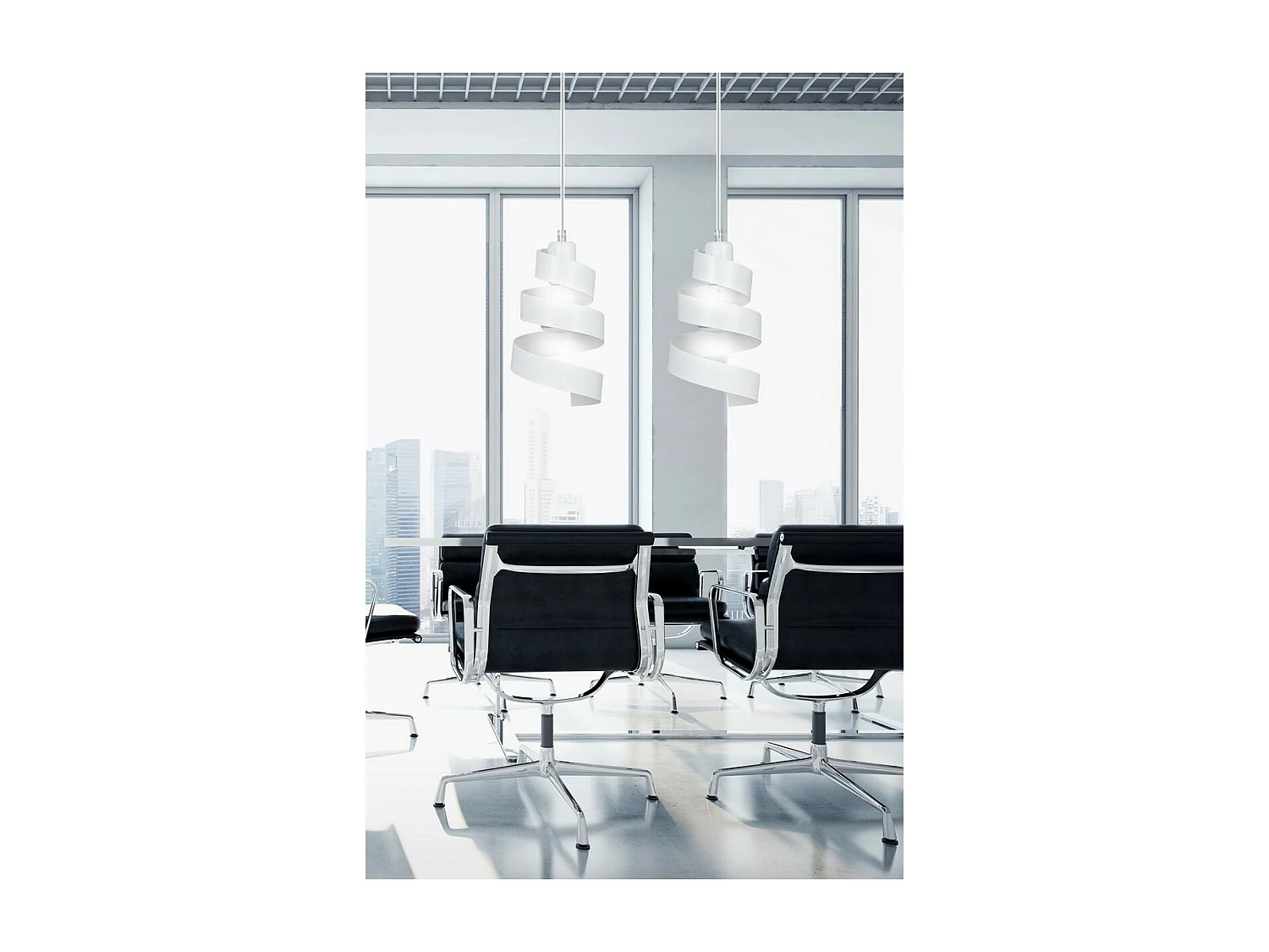 Candeeiro Suspenso Saga, Branco, 40x100x14 cm, Seven Design