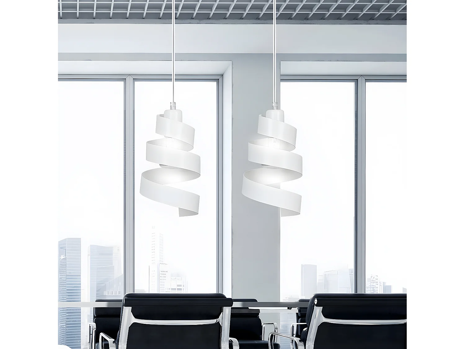 Candeeiro Suspenso Saga, Branco, 40x100x14 cm, Seven Design