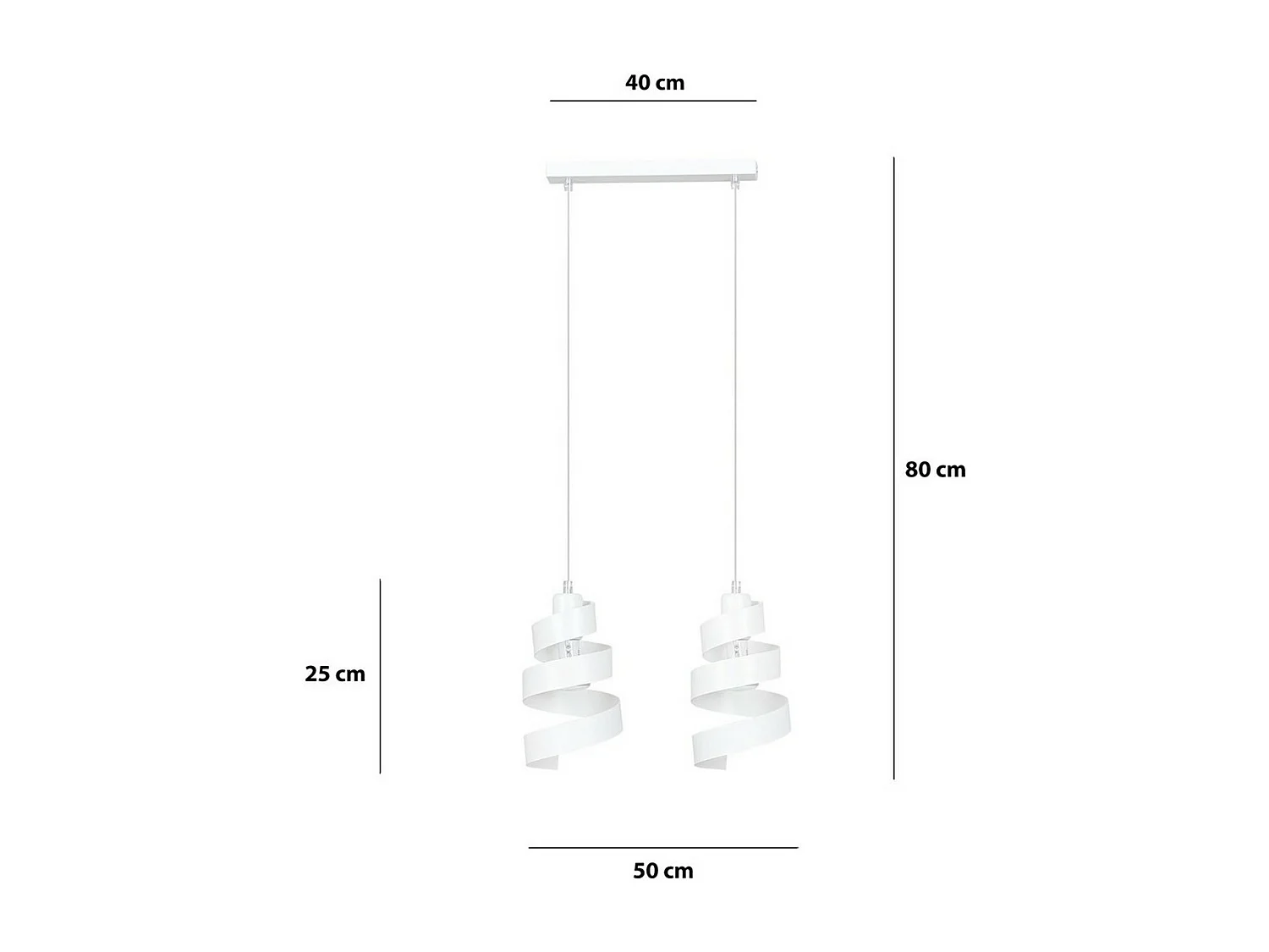 Candeeiro Suspenso Saga, Branco, 40x100x14 cm, Seven Design