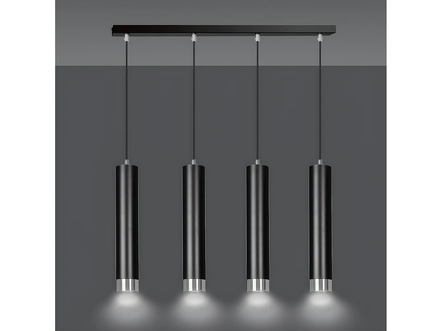 Suspension Kibo 10, Noir, 60x100x6 cm, Seven Design