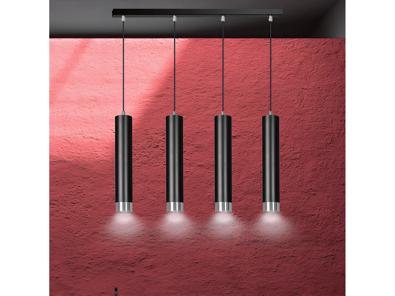 Suspension Kibo 10, Noir, 60x100x6 cm, Seven Design