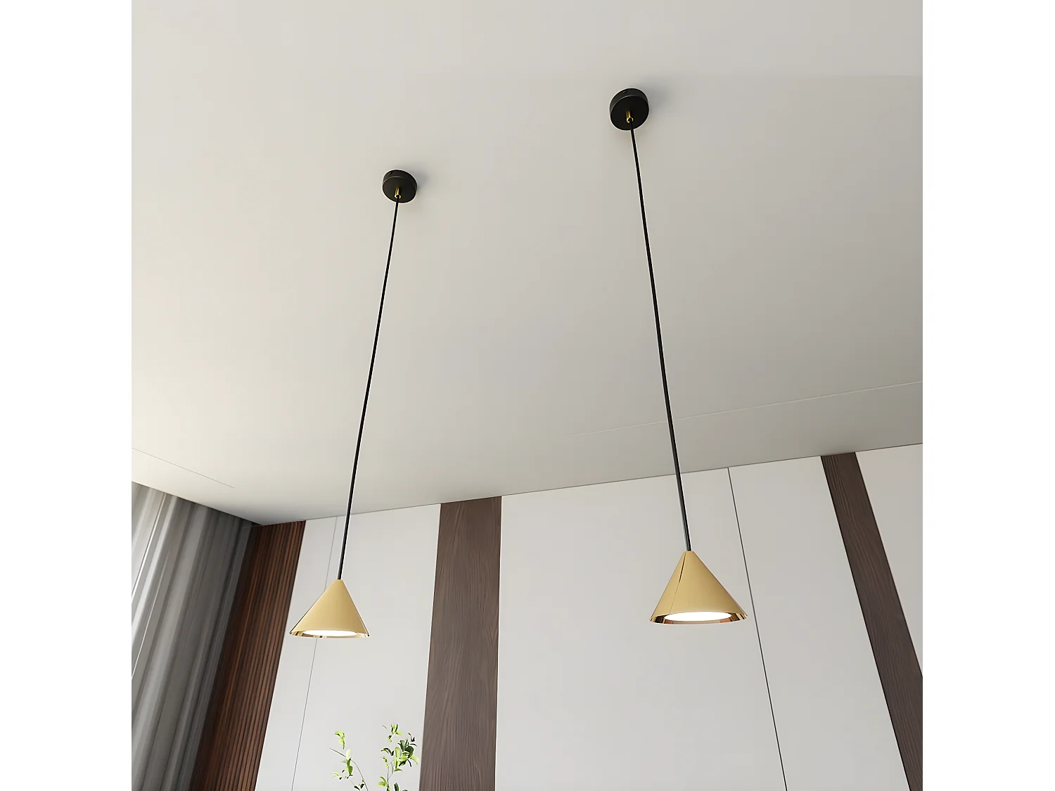 Candeeiro Suspenso Elit 7, Preto, 12x100x12 cm, Seven Design