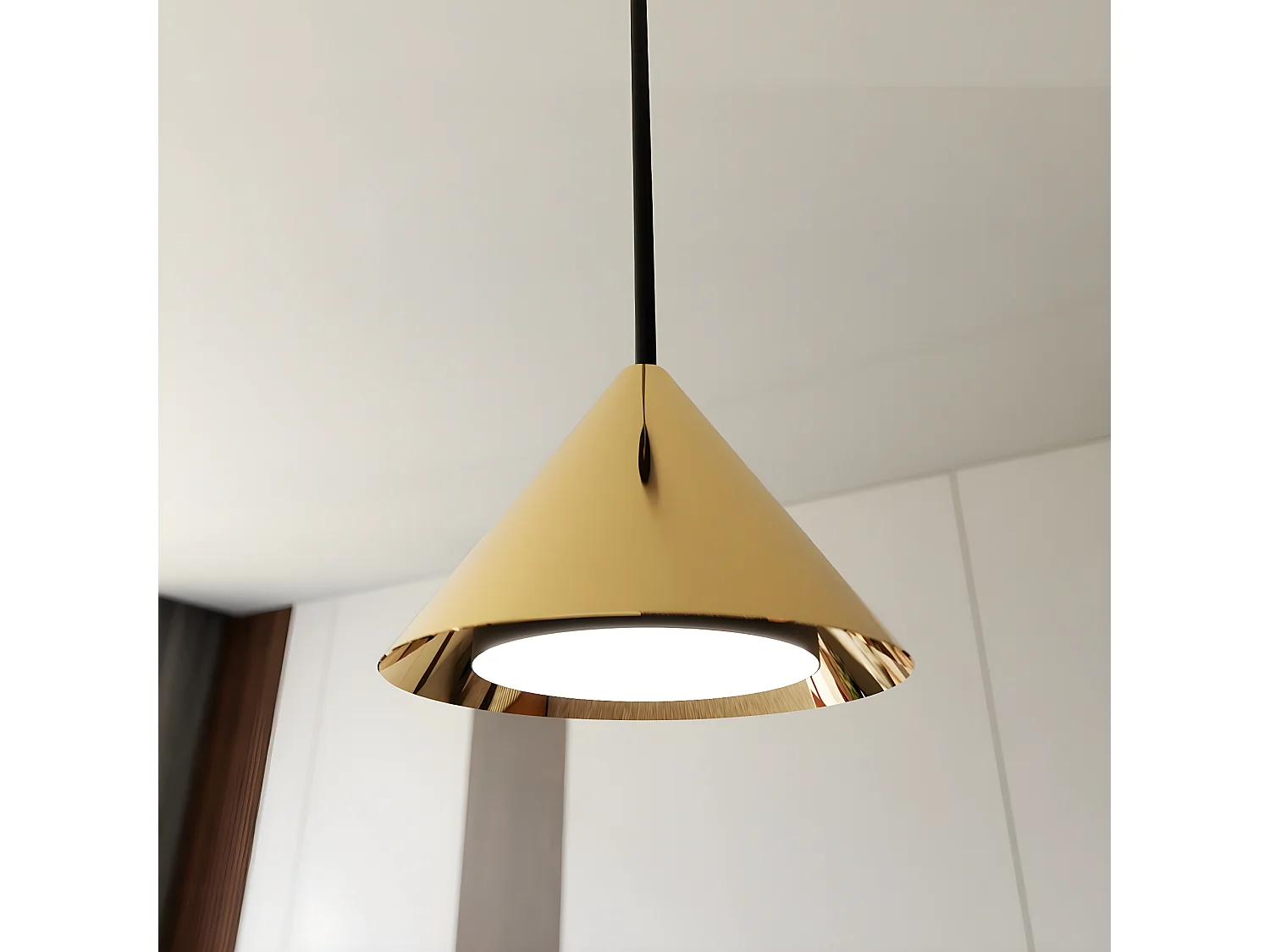 Candeeiro Suspenso Elit 7, Preto, 12x100x12 cm, Seven Design