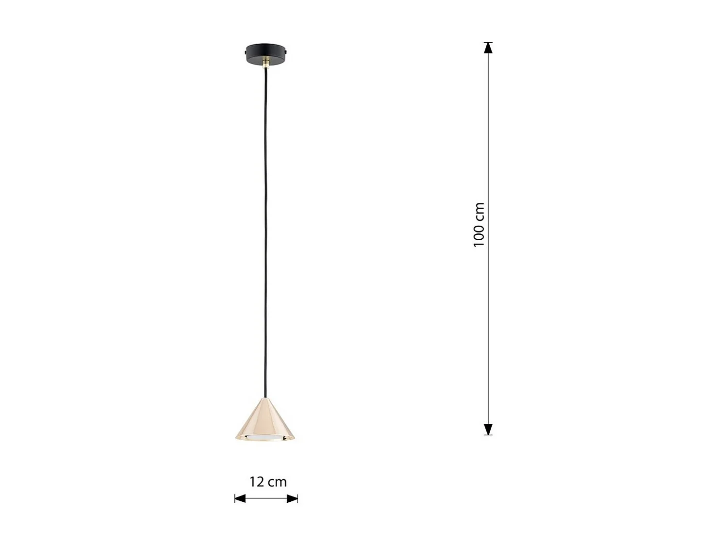 Candeeiro Suspenso Elit 7, Preto, 12x100x12 cm, Seven Design