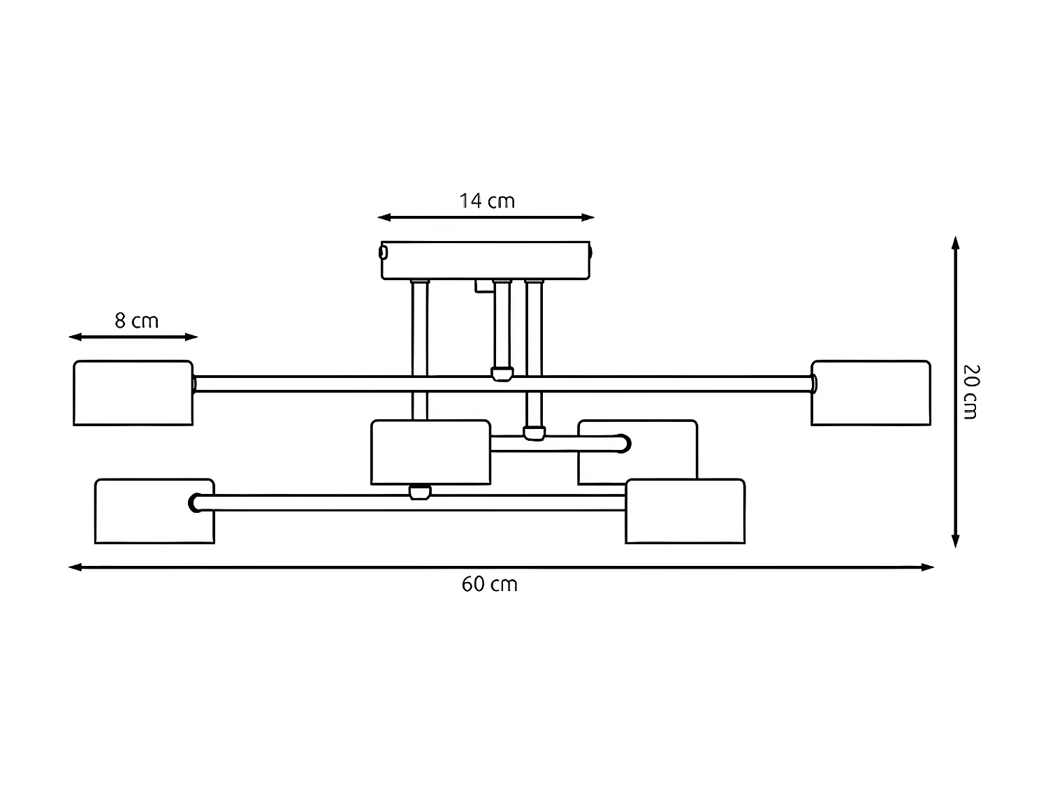 Candeeiro Suspenso Elit 7, Preto, 12x100x12 cm, Seven Design