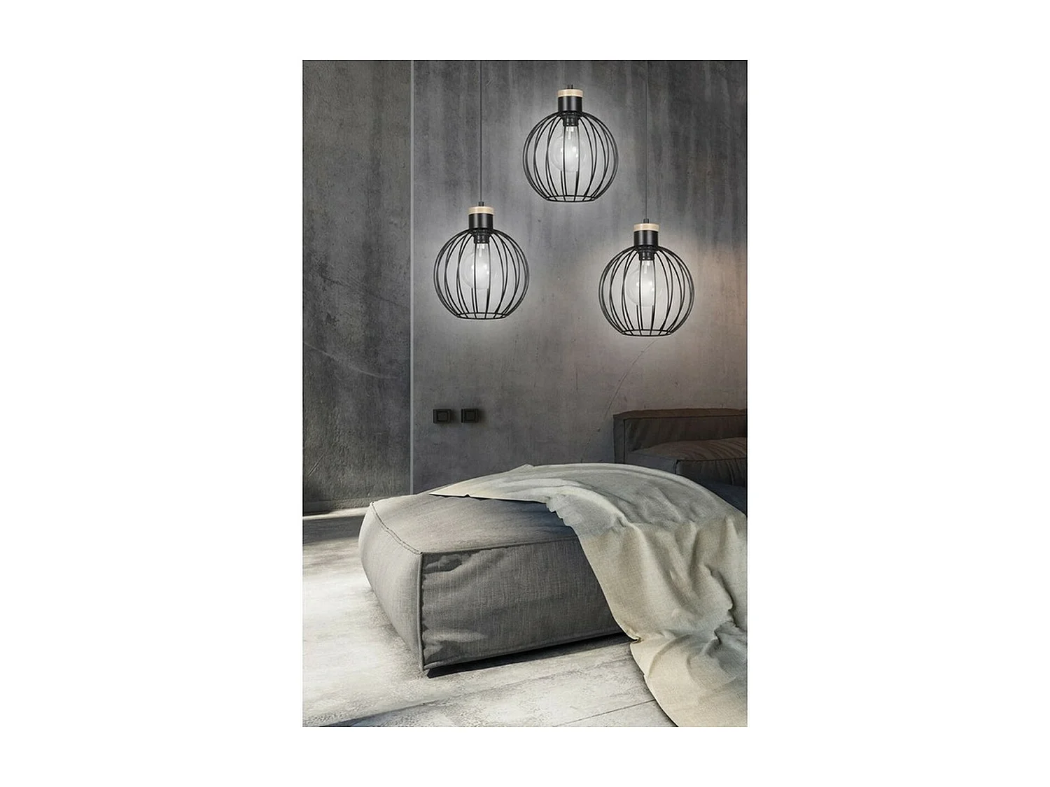 Suspension Barbado, Noir, 78x100x22 cm, EPIKASA