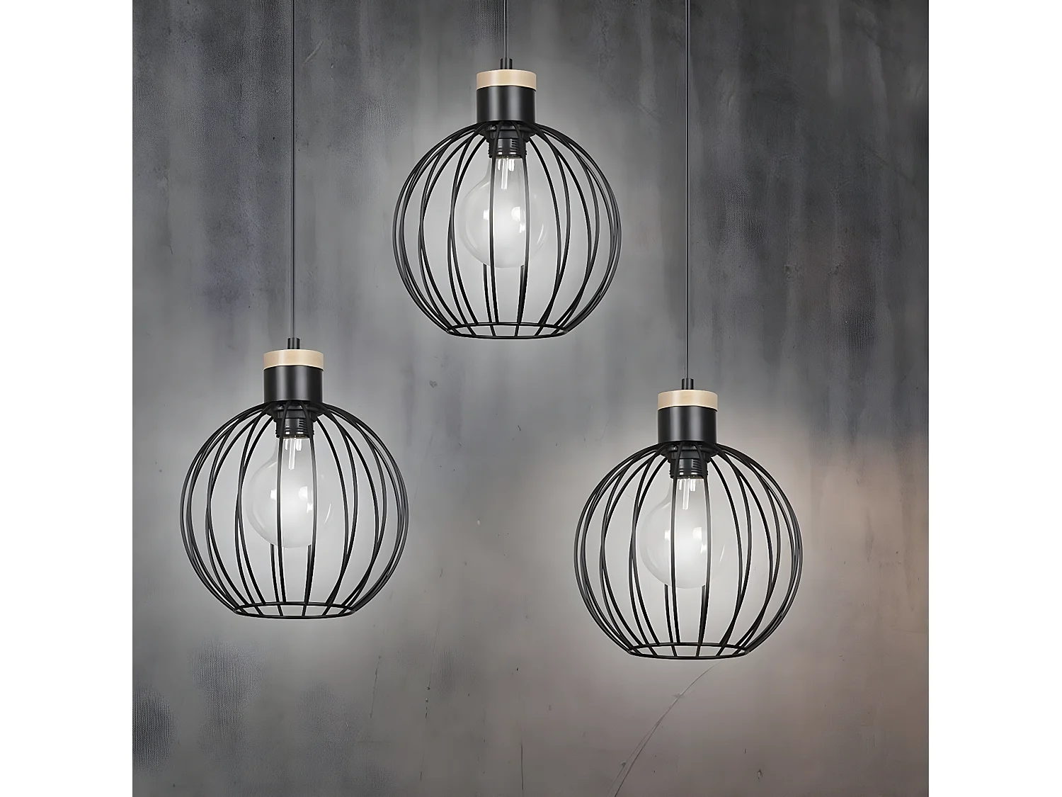 Suspension Barbado, Noir, 78x100x22 cm, EPIKASA