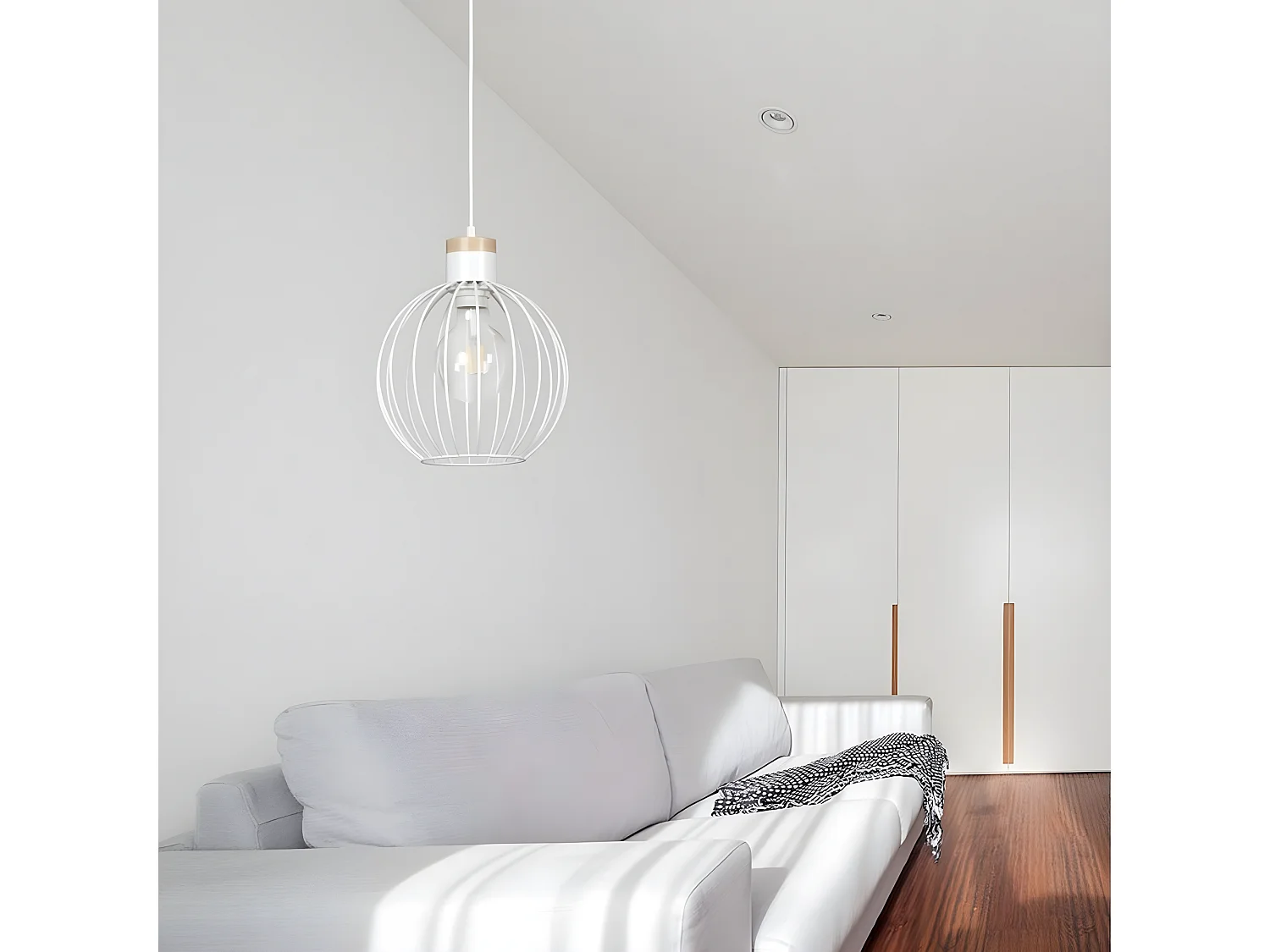 Lampa Wisząca Barbado, Biały, 22x100x22 cm, Seven Design