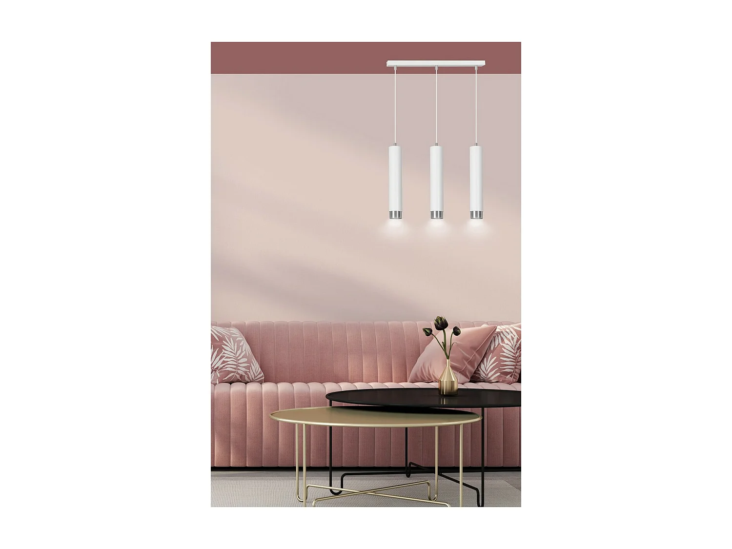 Lampada a Sospensione Kibo, Bianco, 45x100x6 cm, Seven Design