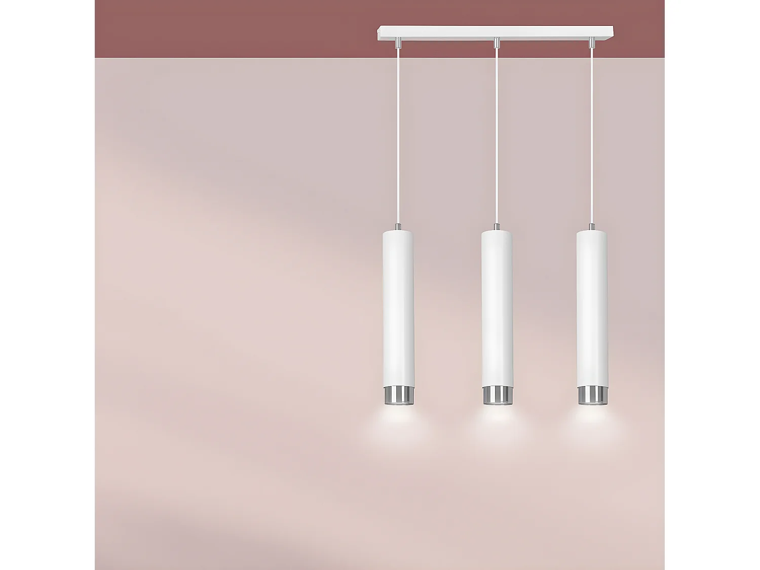 Lampada a Sospensione Kibo, Bianco, 45x100x6 cm, Seven Design