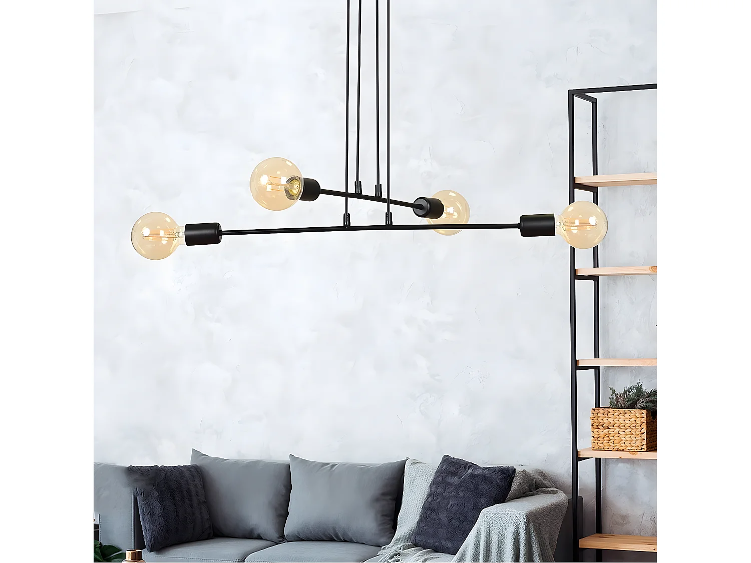 Hanglamp Multipo, Zwart, 70x100x70 cm, Seven Design