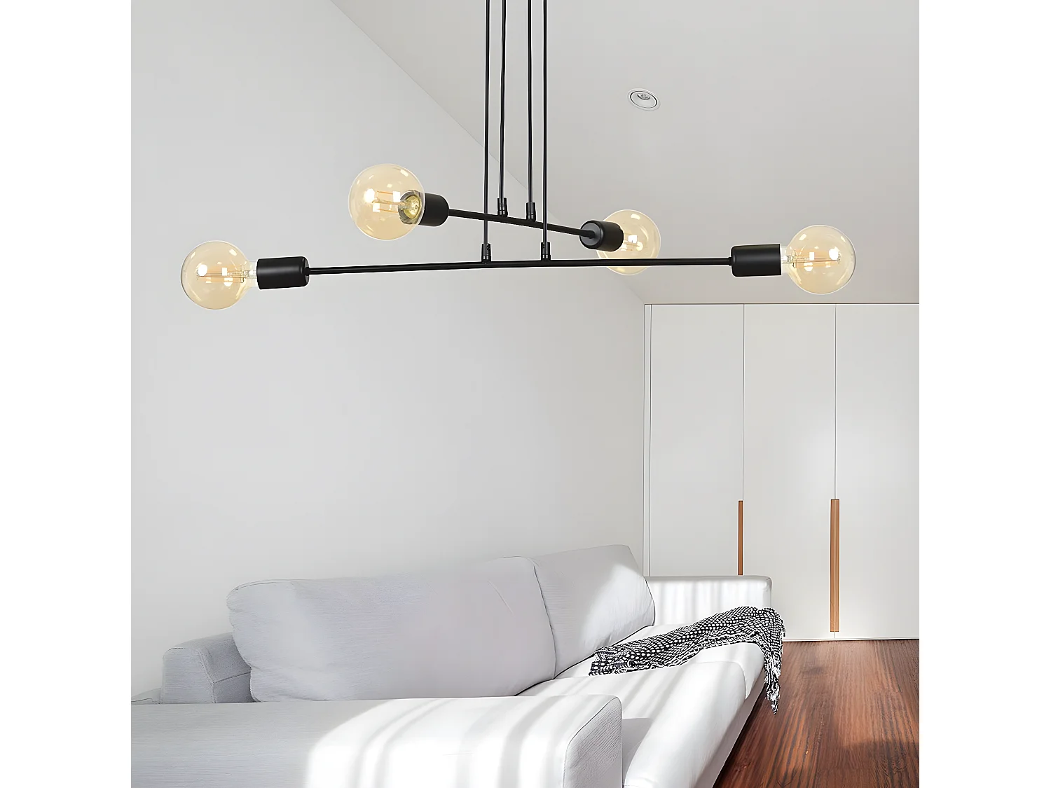 Hanglamp Multipo, Zwart, 70x100x70 cm, Seven Design