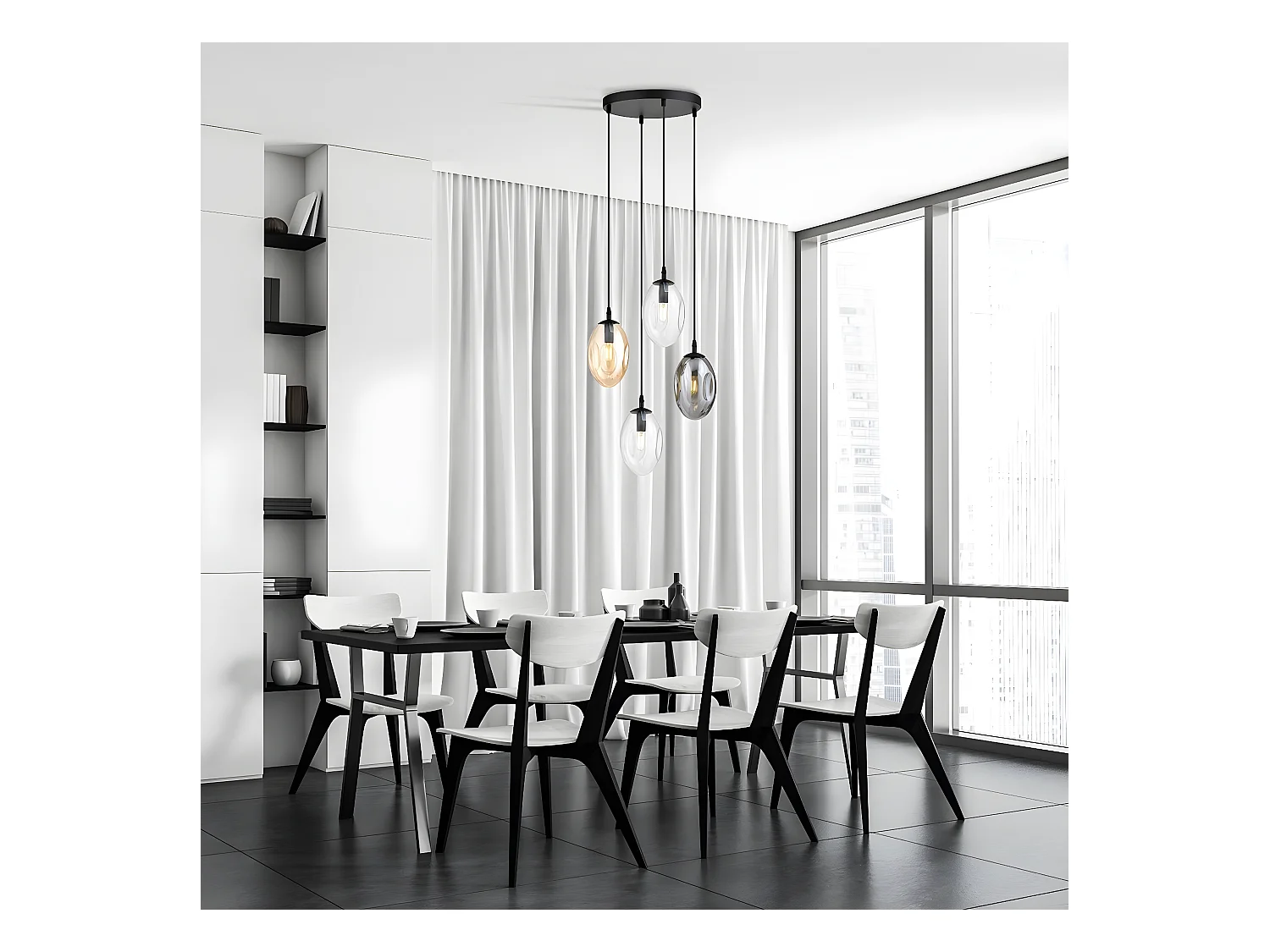 Lampada a Sospensione Astral, Nero, 40x100x40 cm, EPIKASA