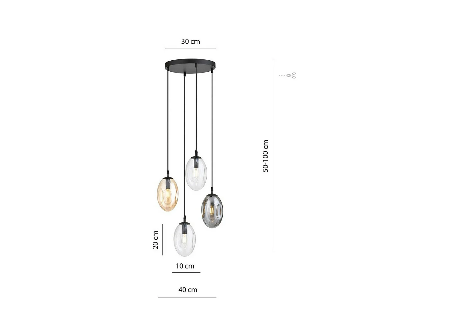 Lampada a Sospensione Astral, Nero, 40x100x40 cm, EPIKASA