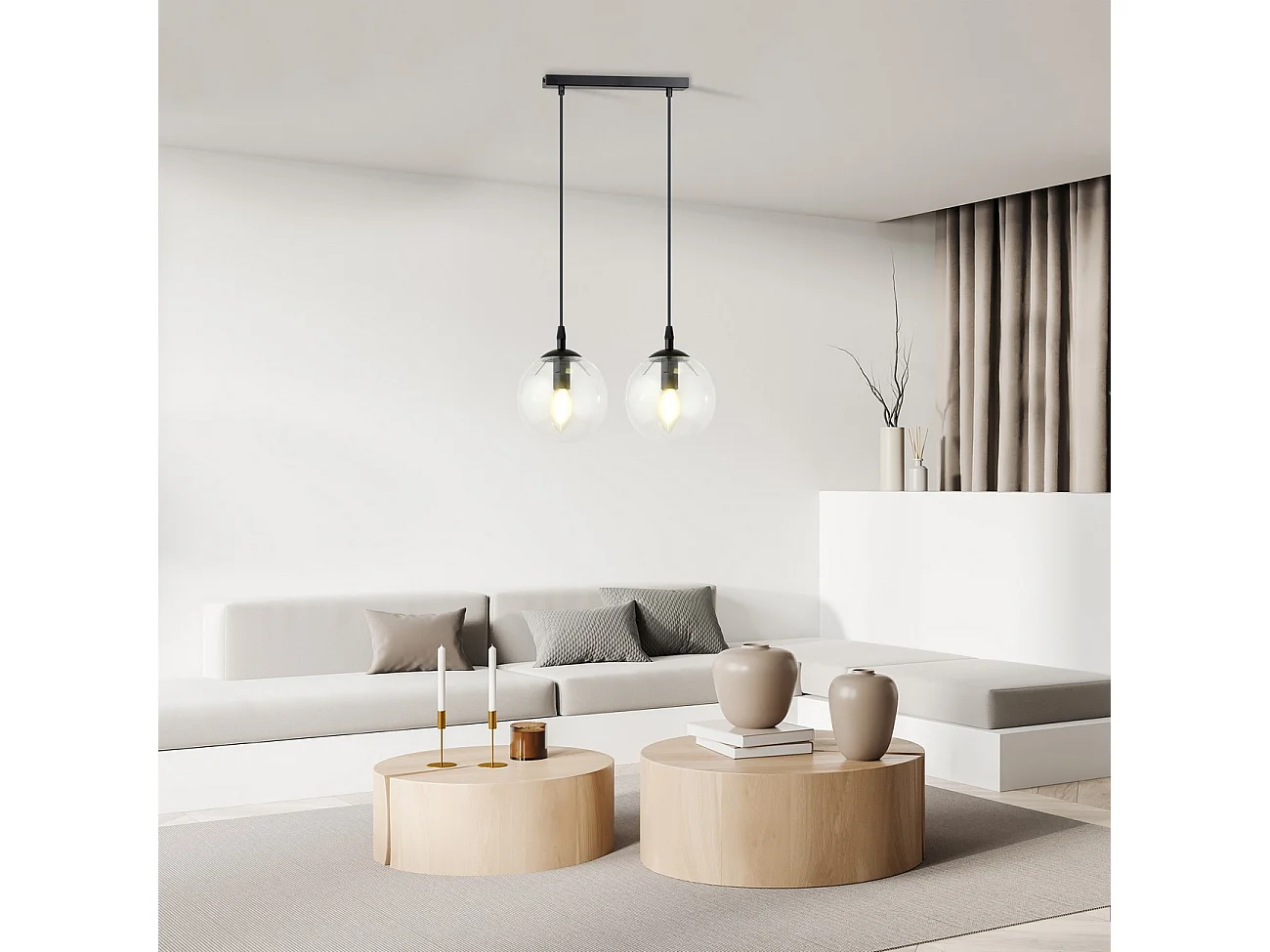 Lampa Wisząca Cosmo, Czarny, 40x100x14 cm, Seven Design