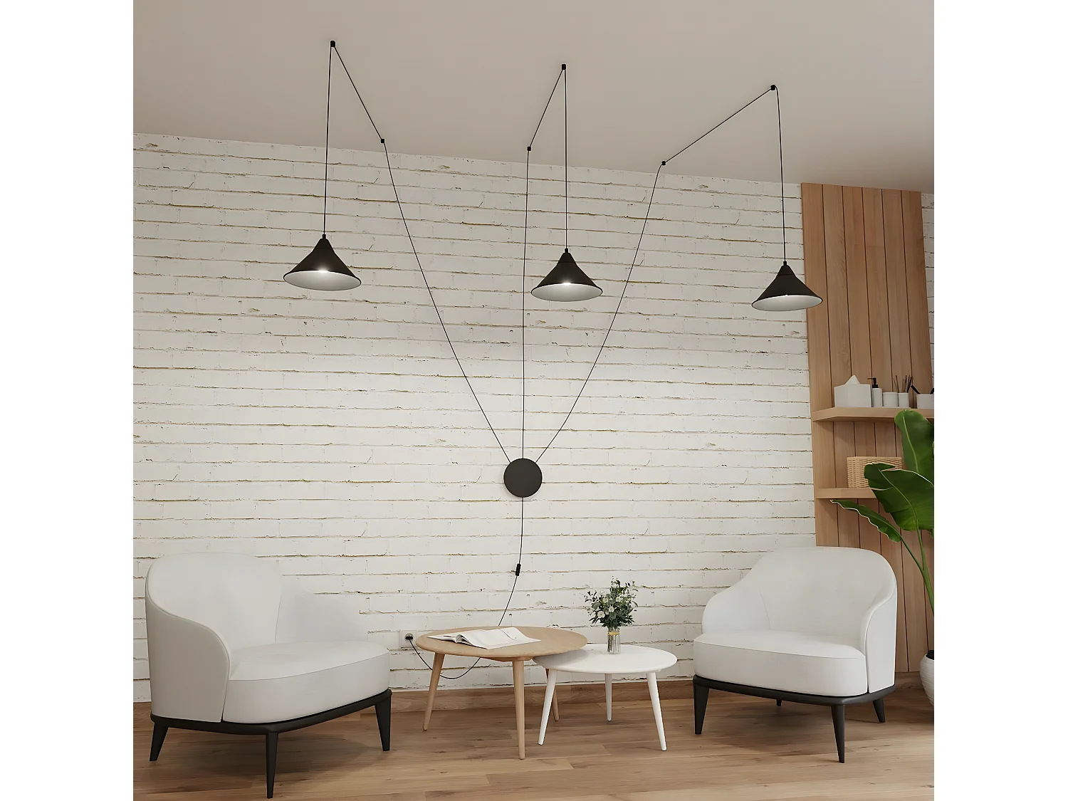 Lampa Wisząca Abramo 2, Czarny, 400x400x60 cm, Seven Design