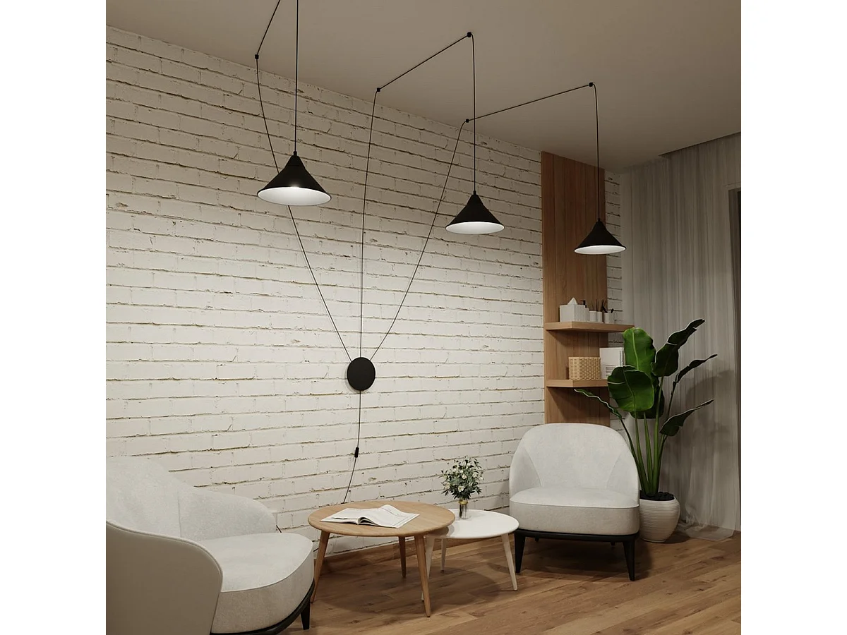 Lampa Wisząca Abramo 2, Czarny, 400x400x60 cm, Seven Design