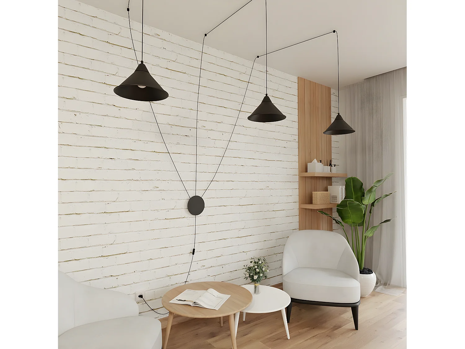 Lampa Wisząca Abramo 2, Czarny, 400x400x60 cm, Seven Design